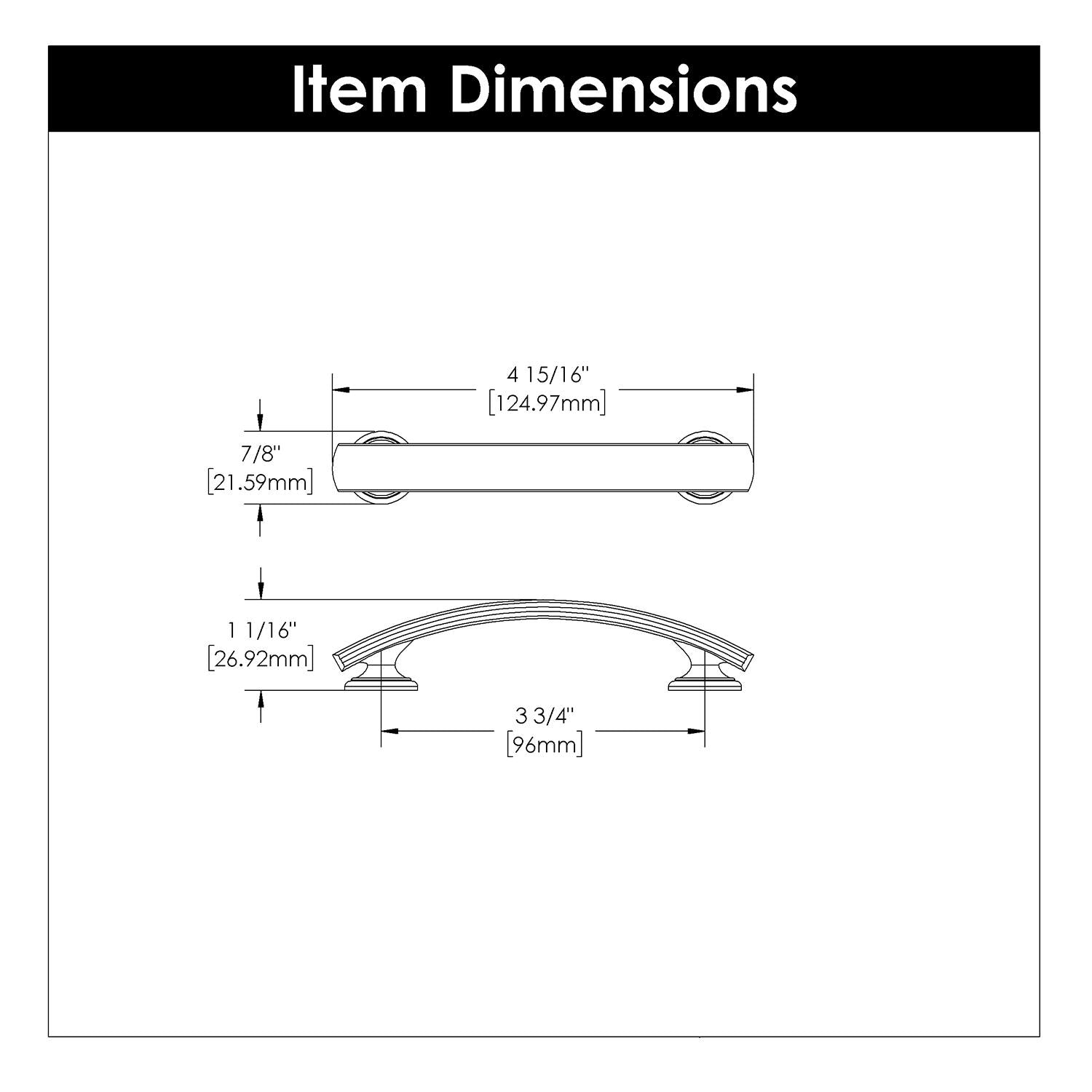 Hickory P2141, 3-3/4 Inch (96mm) American Diner Pull