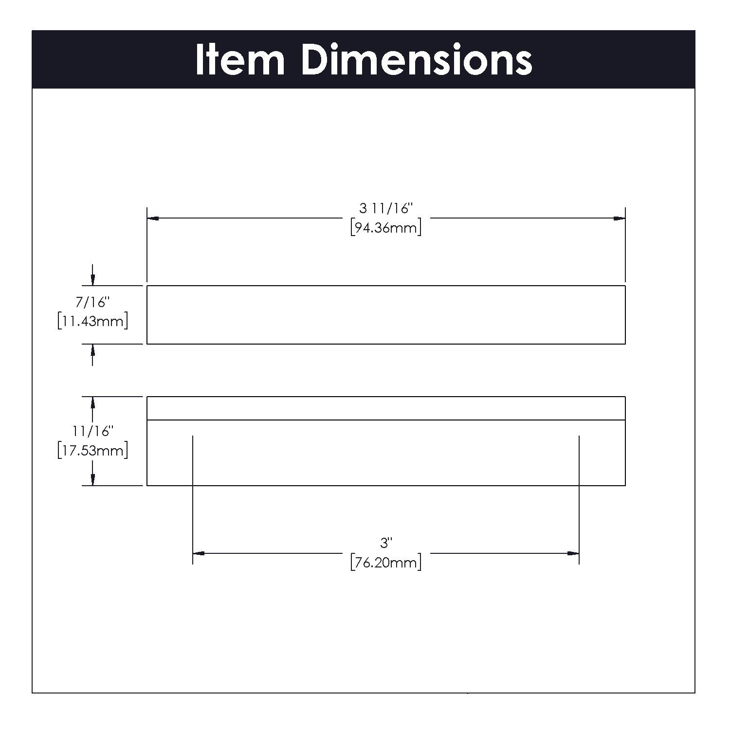 Hickory HH075266, 3 Inch Center to Center Streamline Pull