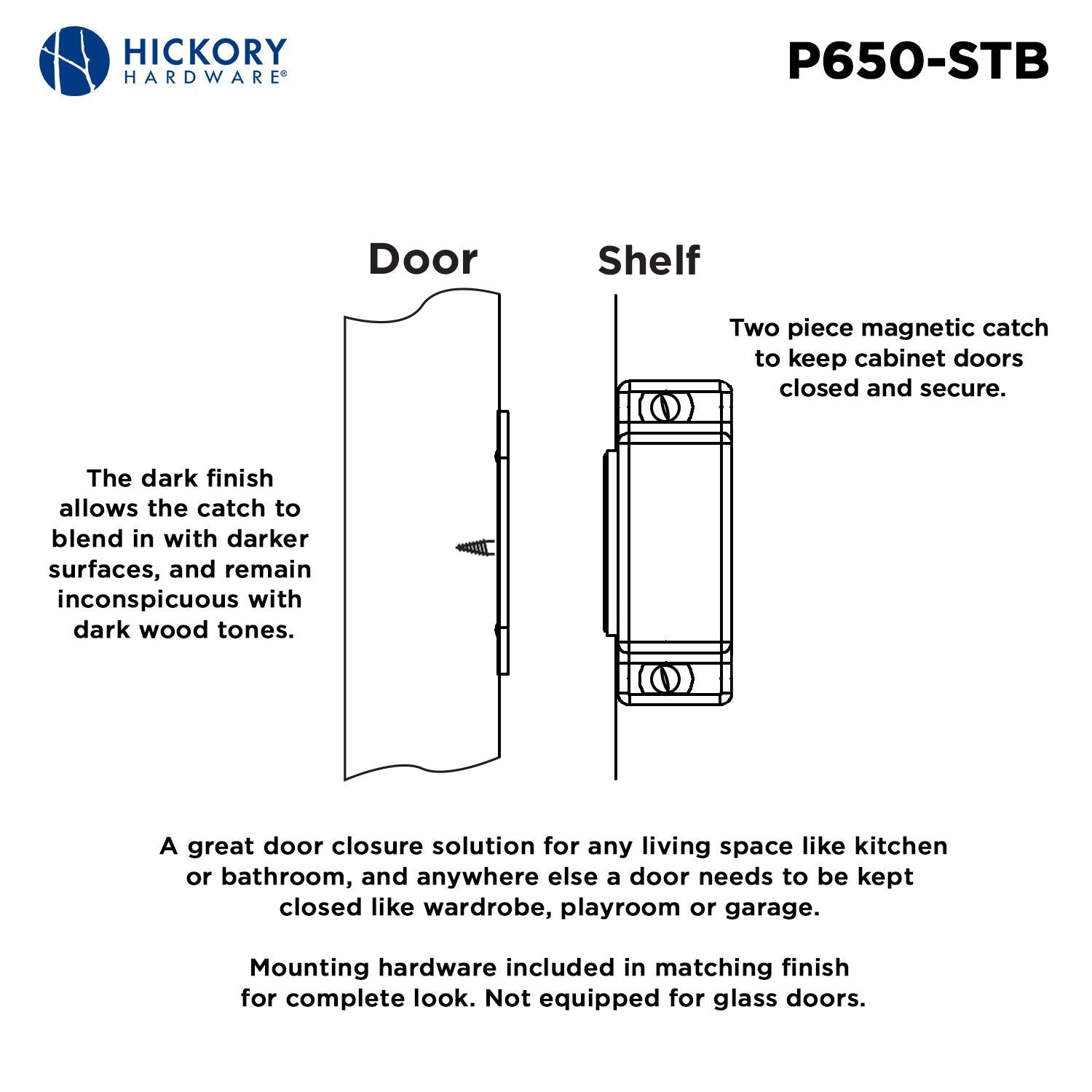 Hickory P650, 1-7/16 Inch Center to Center Catches