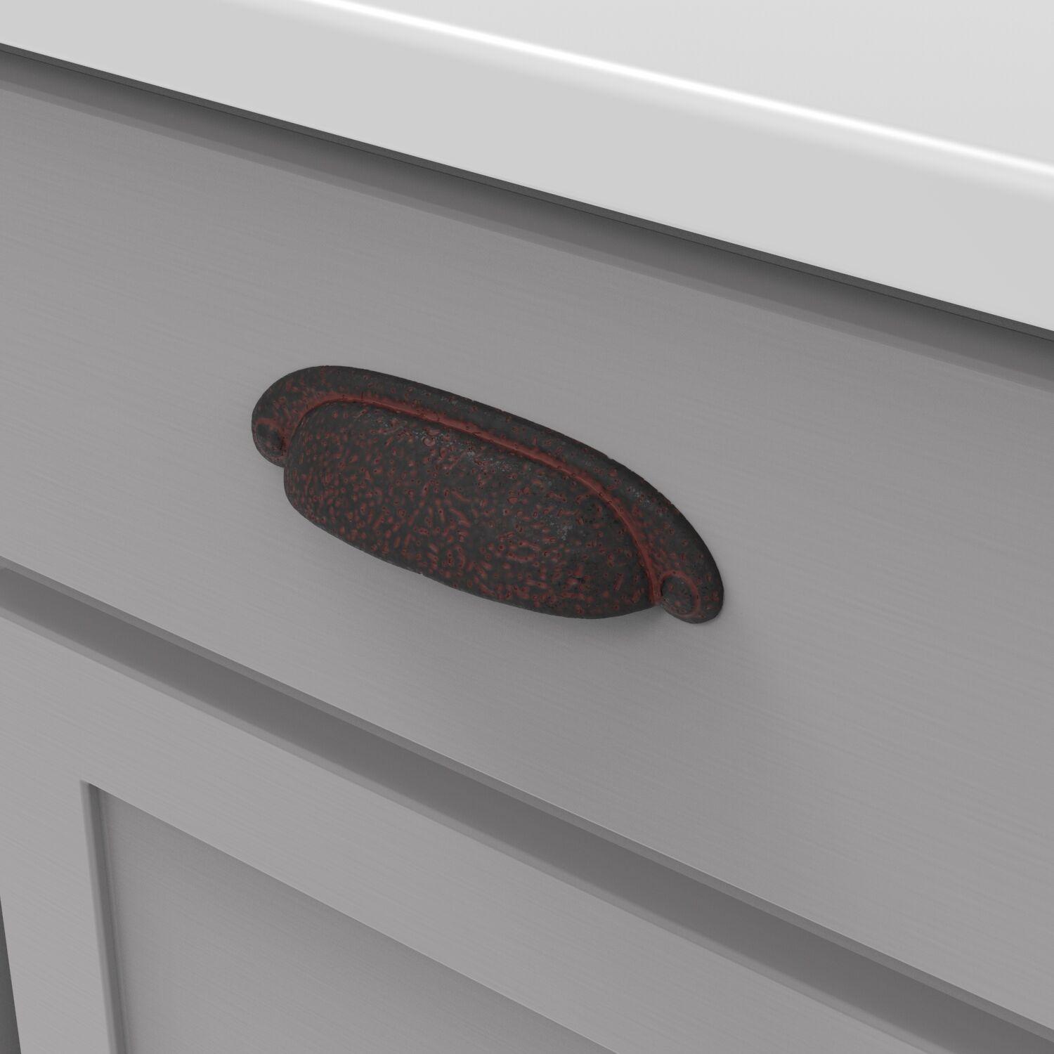 Hickory P3004, 3 Inch & 3-3/4 Inch (96mm) Center to Center Refined Rustic Pull