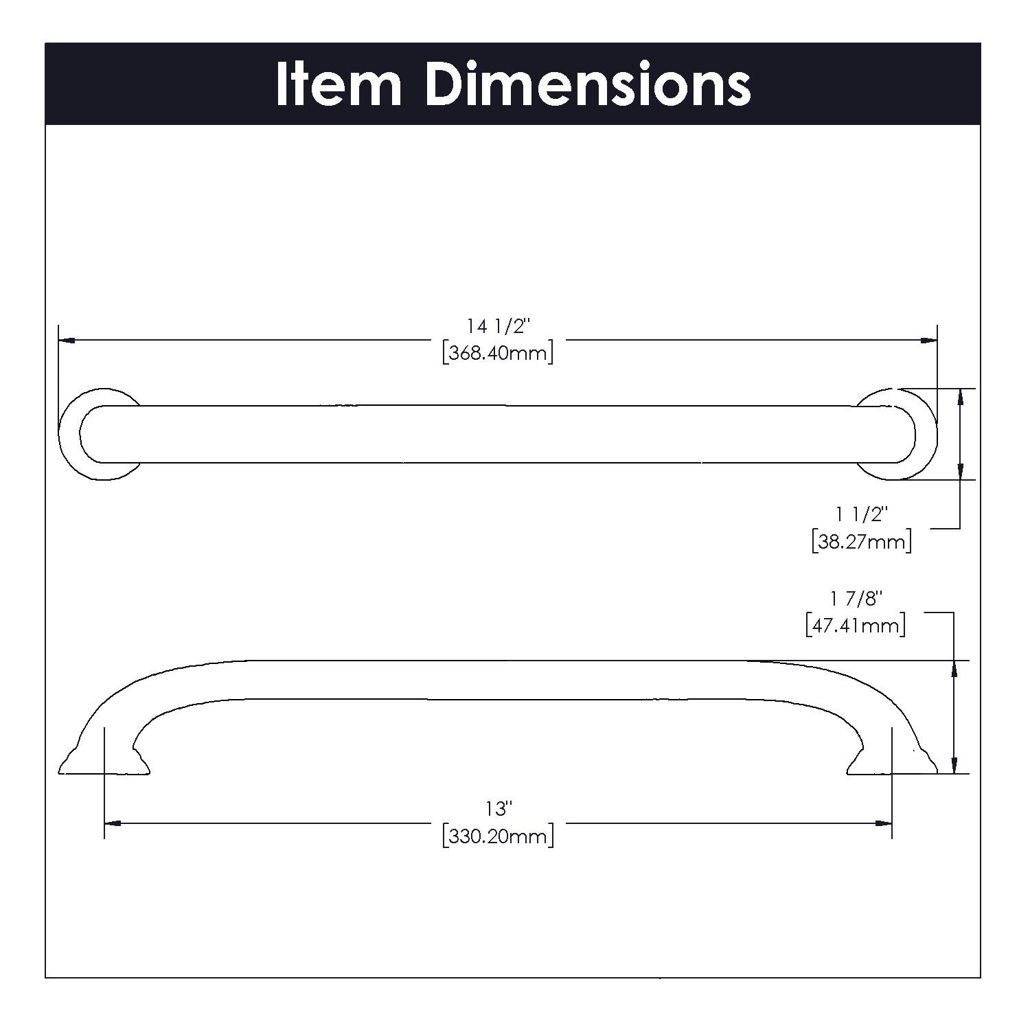Hickory P2289, 13 Inch Center to Center Zephyr Appliance Pull