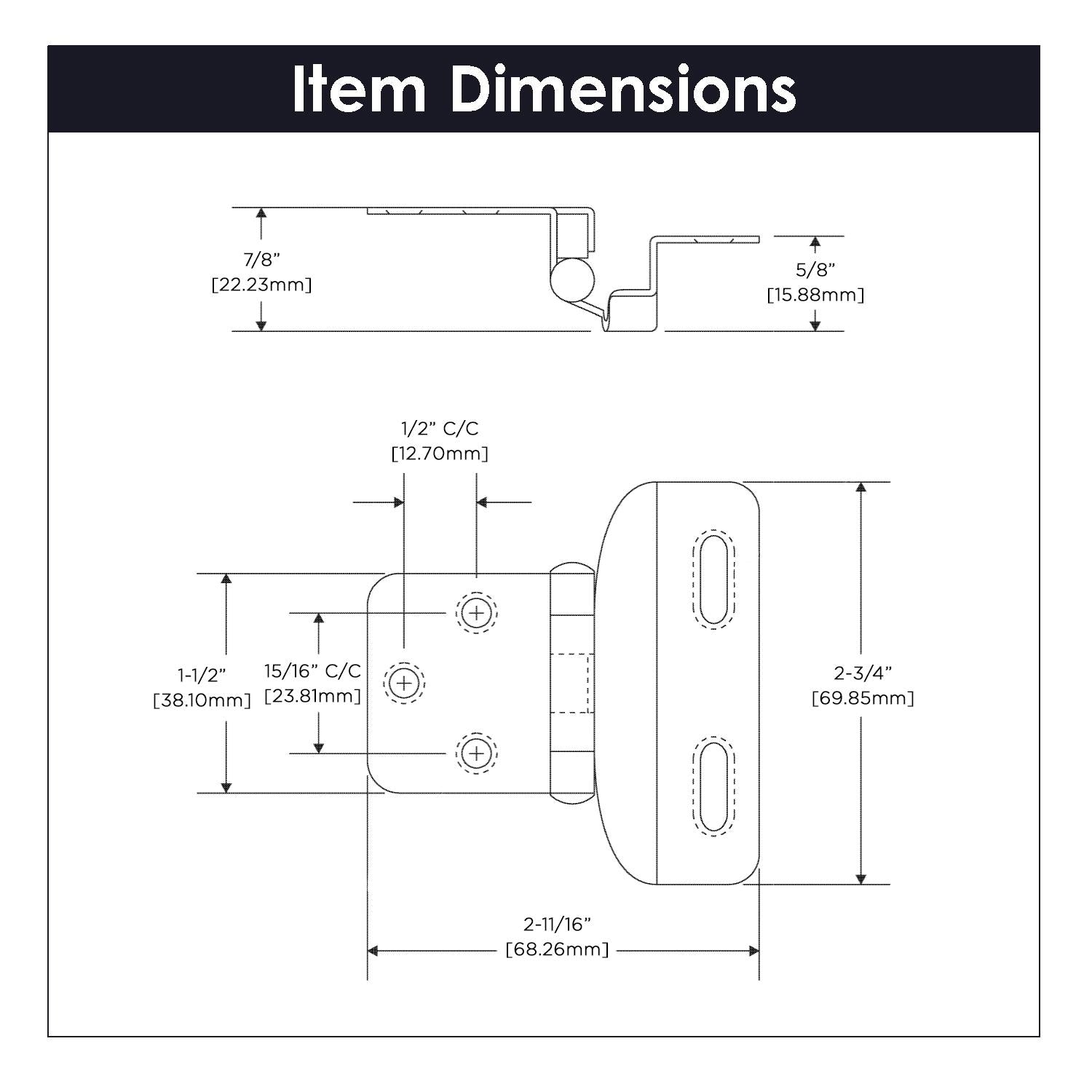 Hickory P60010F, Self-Closing Semi-Concealed Hinge