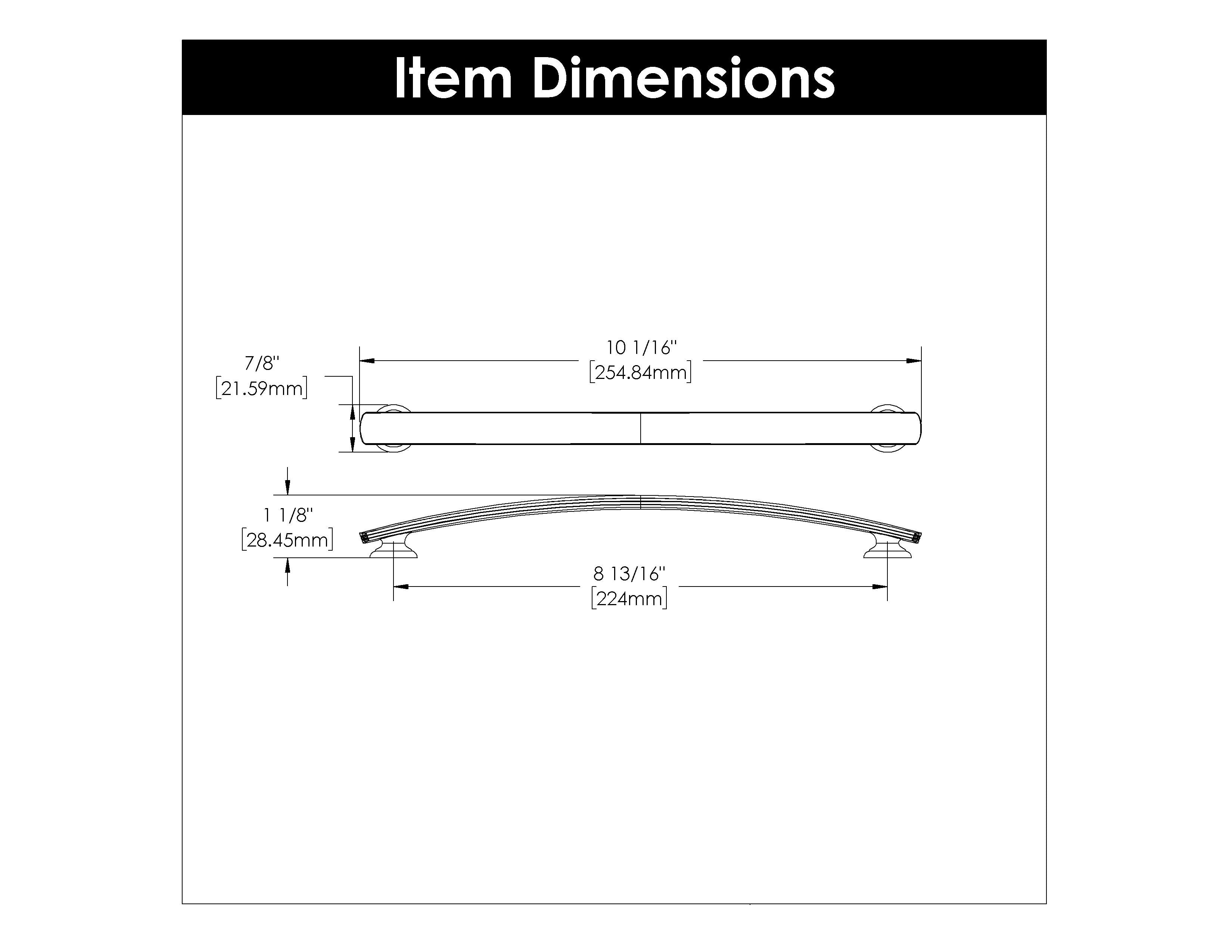 Hickory P2158, 8-13/16 Inch (224mm) American Diner Pull