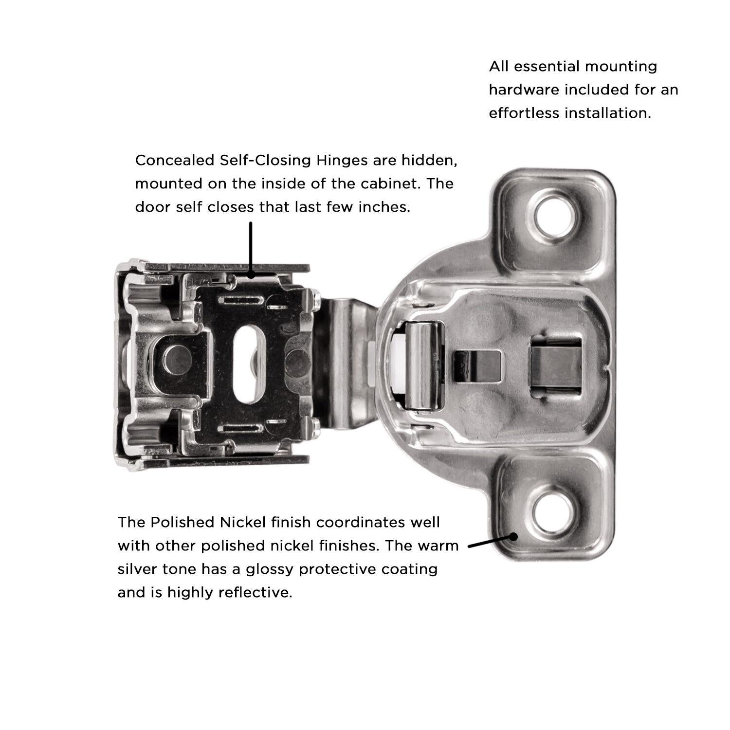 Hickory HH075217, Concealed Self-Closing Hinges