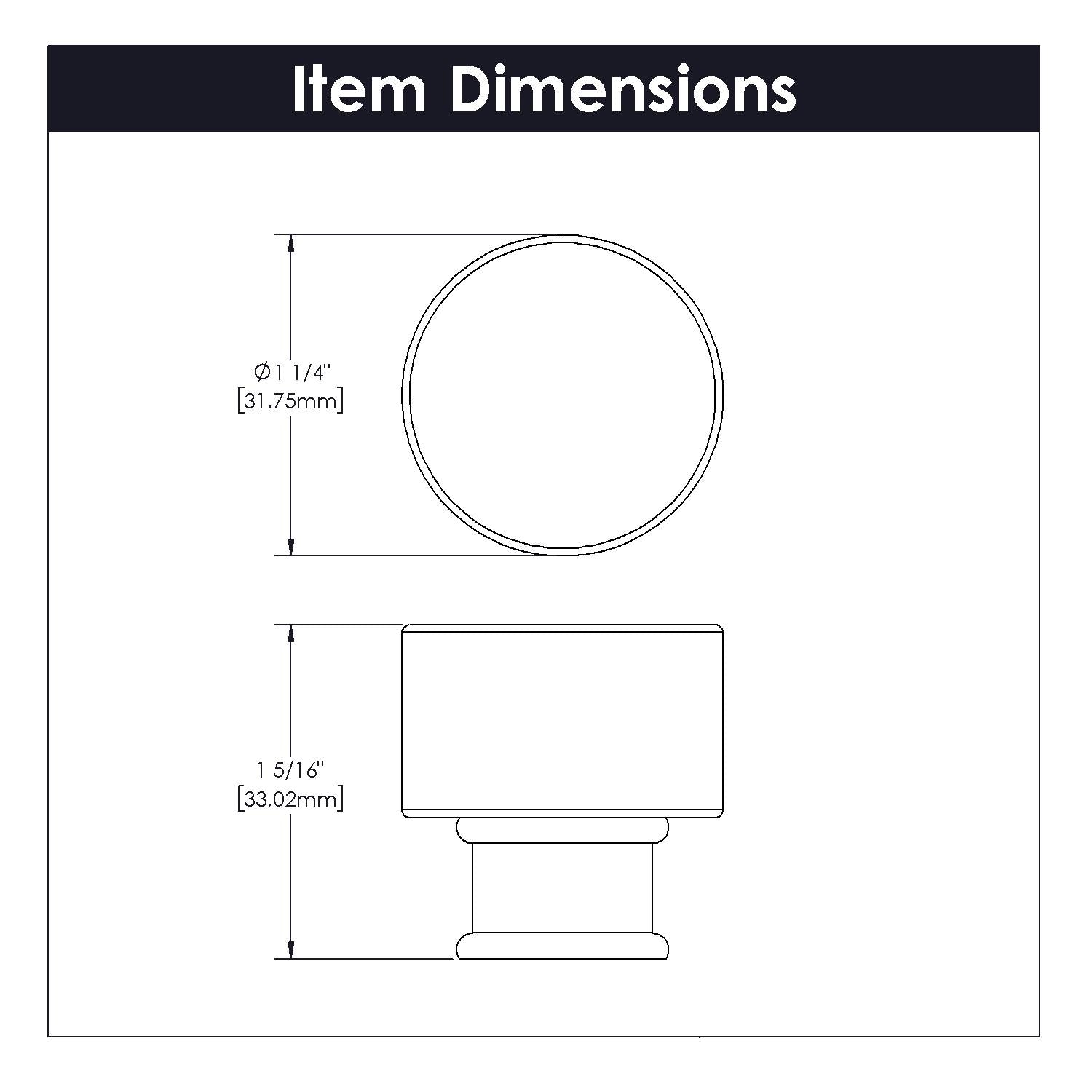 Hickory P3709, 1-1/4 Inch Diameter Midway Knob