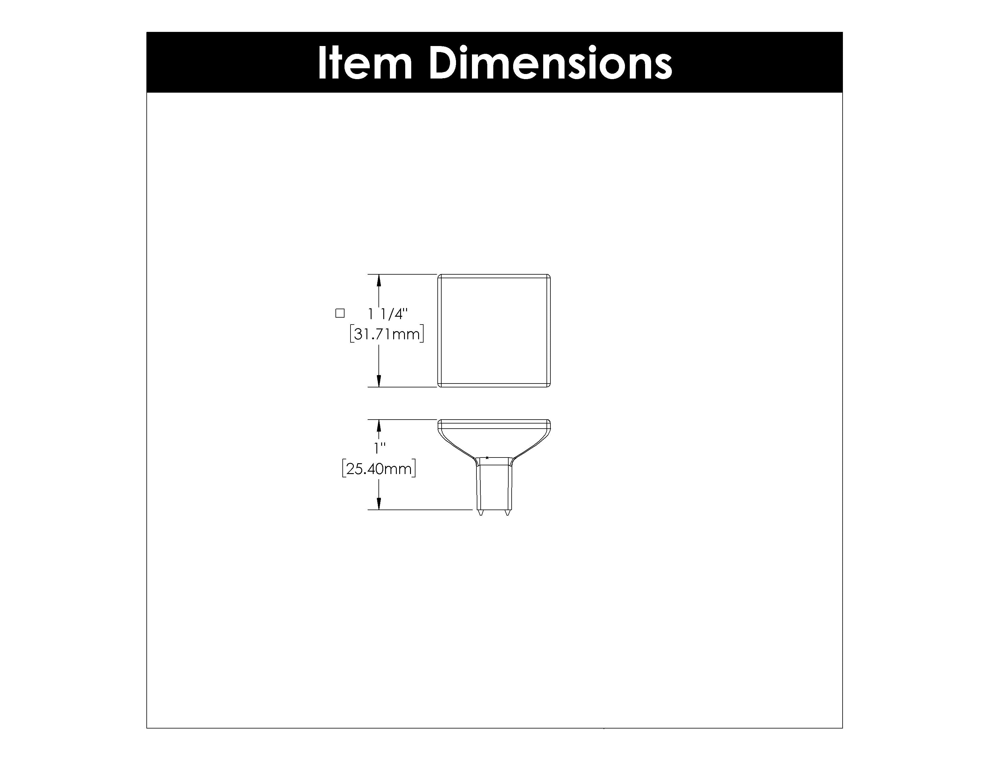 Hickory HH075341, 1-1/4 Inch Square Skylight Knob