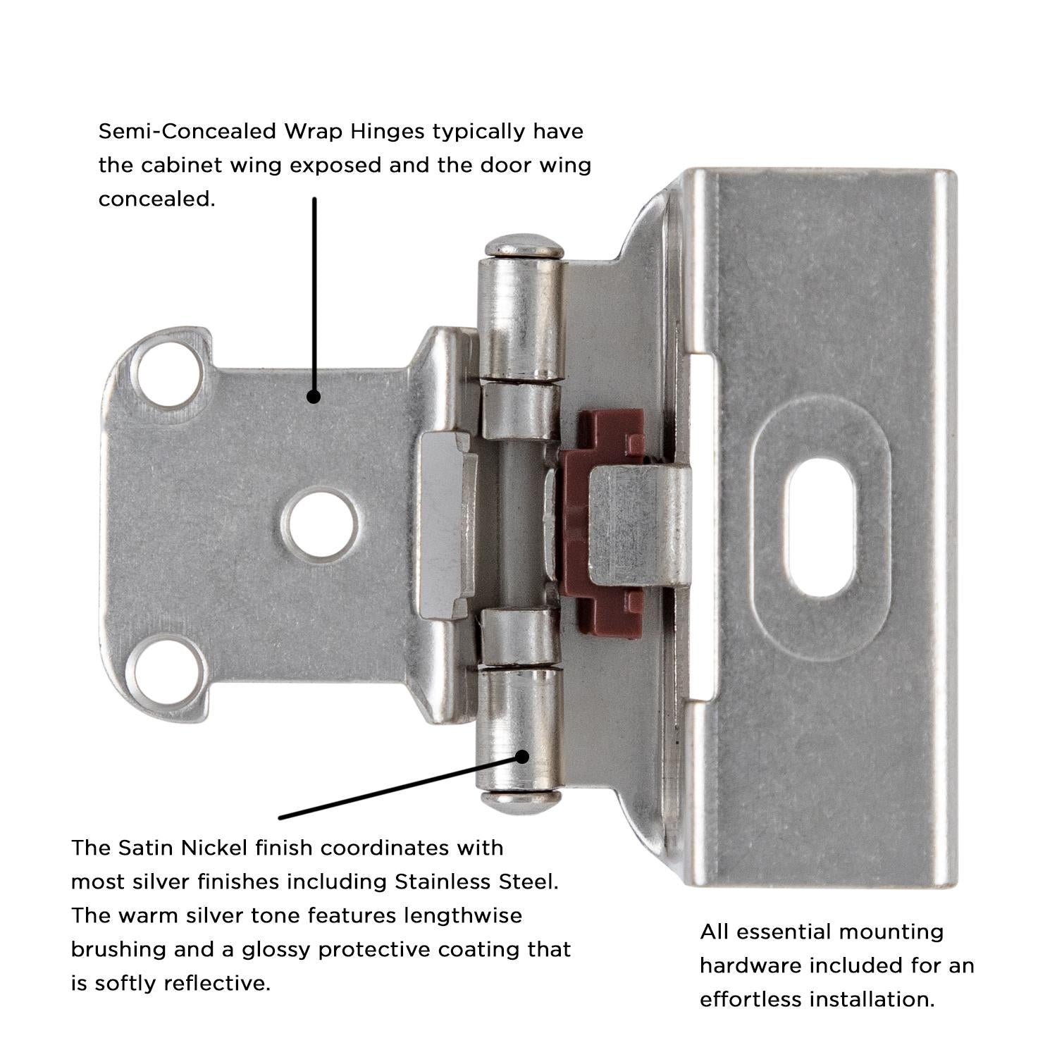 Hickory P5710F, Self-Closing Semi-Concealed
