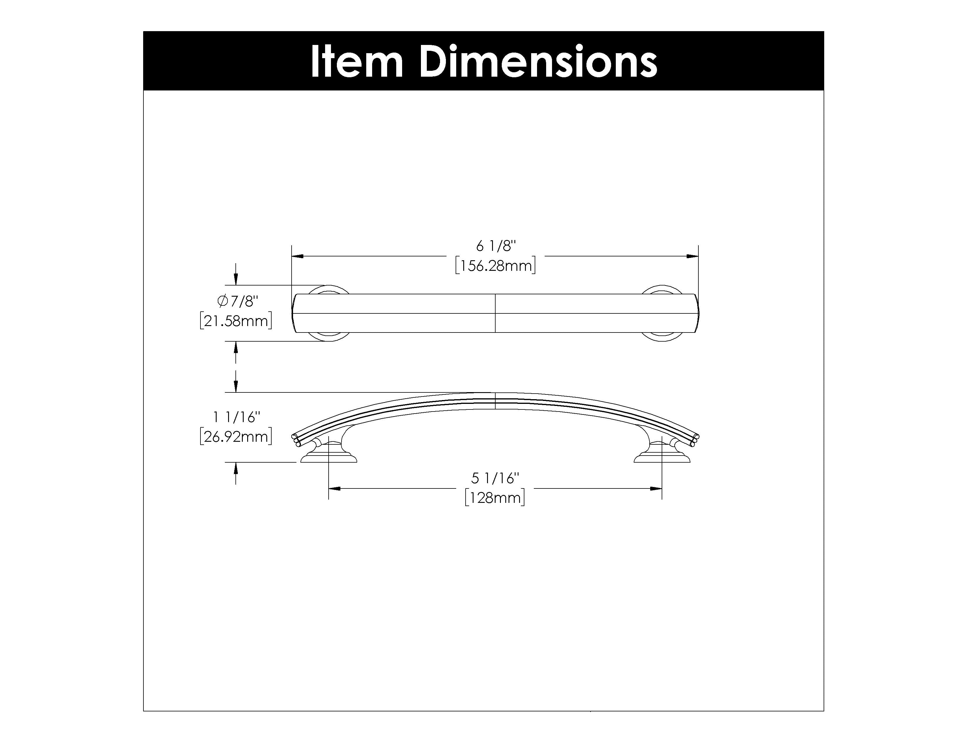 Hickory P2149, 5-1/16 Inch (128mm) American Diner Pull