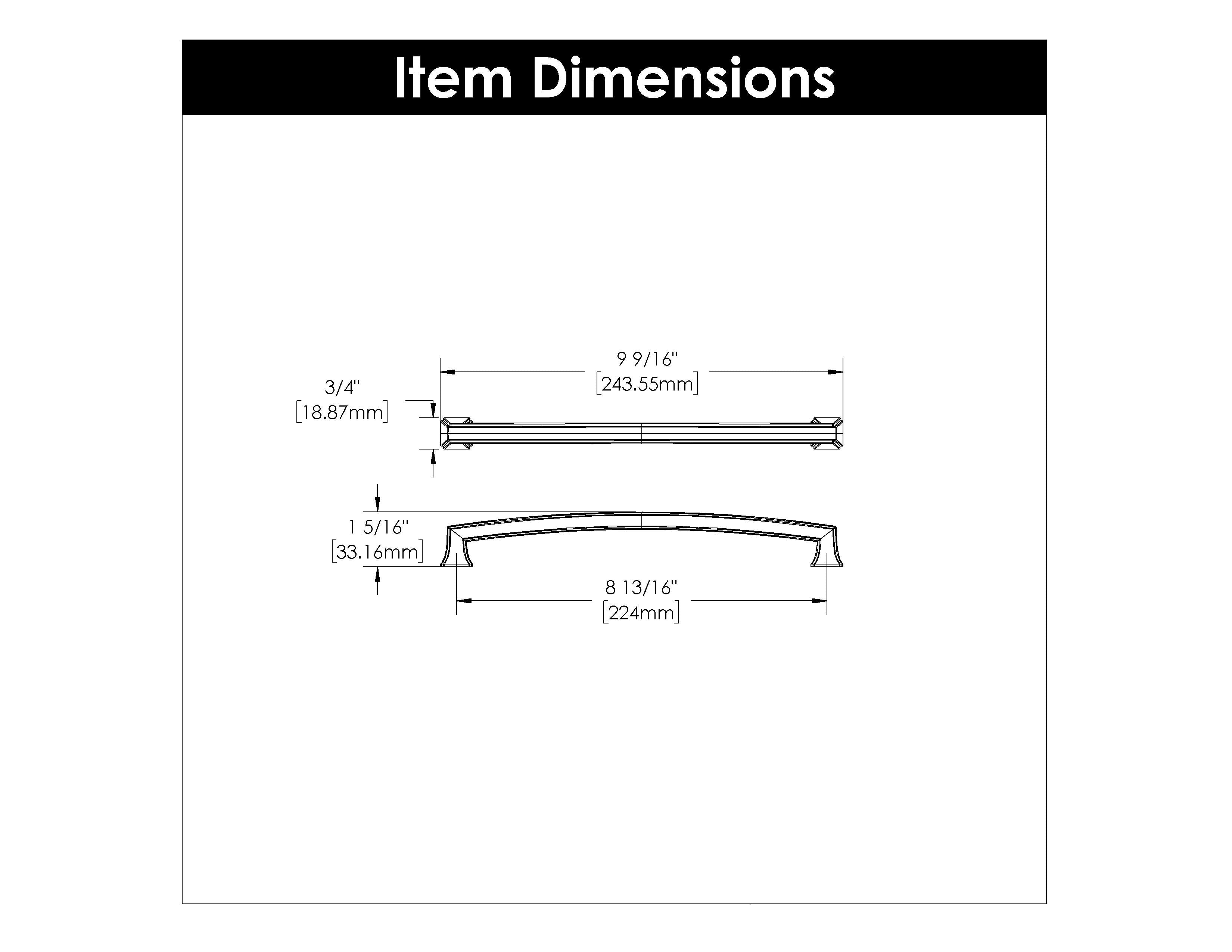 Hickory P3237, 8-13/16 Inch (224mm) Bridges Pull