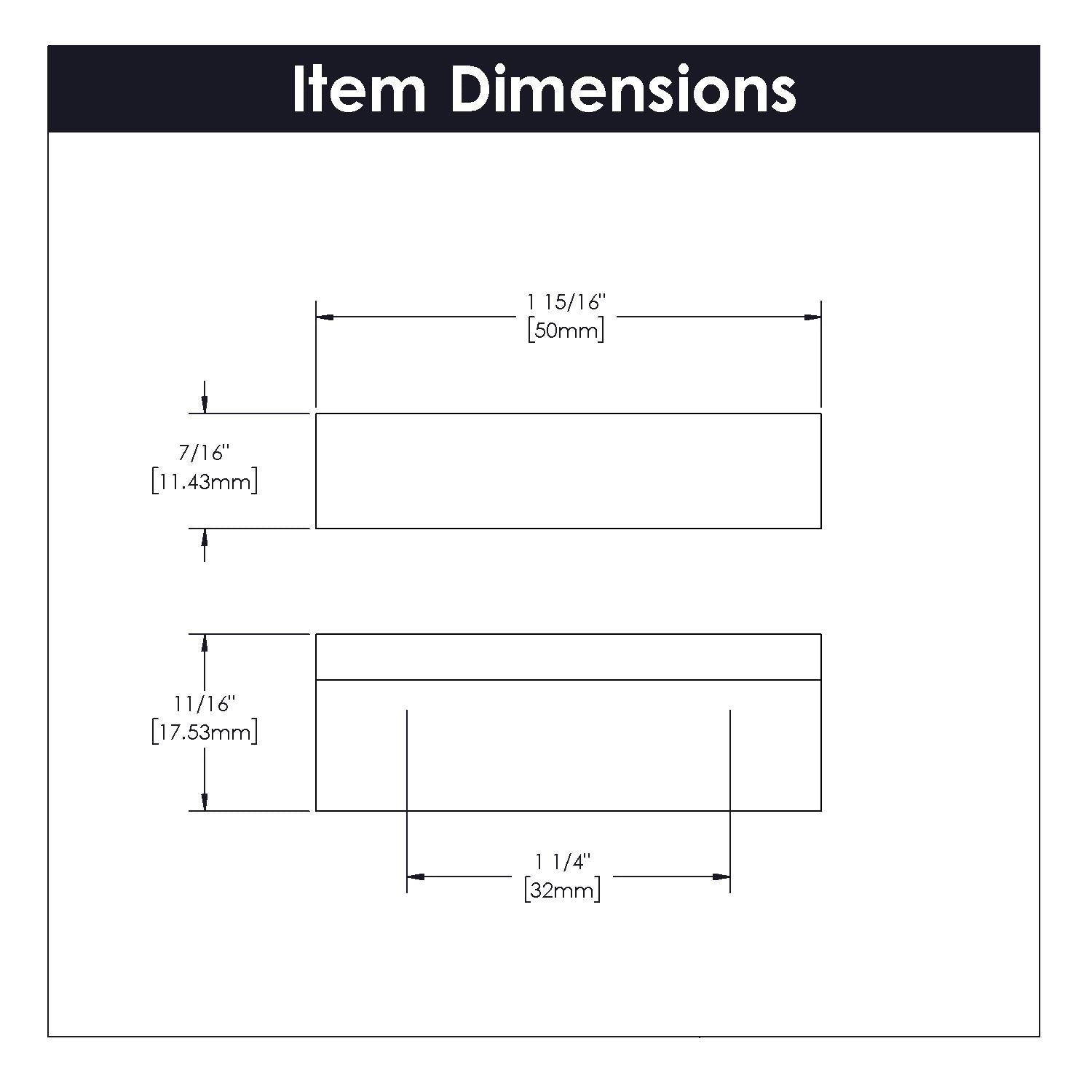 Hickory HH075280, 1-1/4 Inch (32mm) Center to Center Streamline Pull