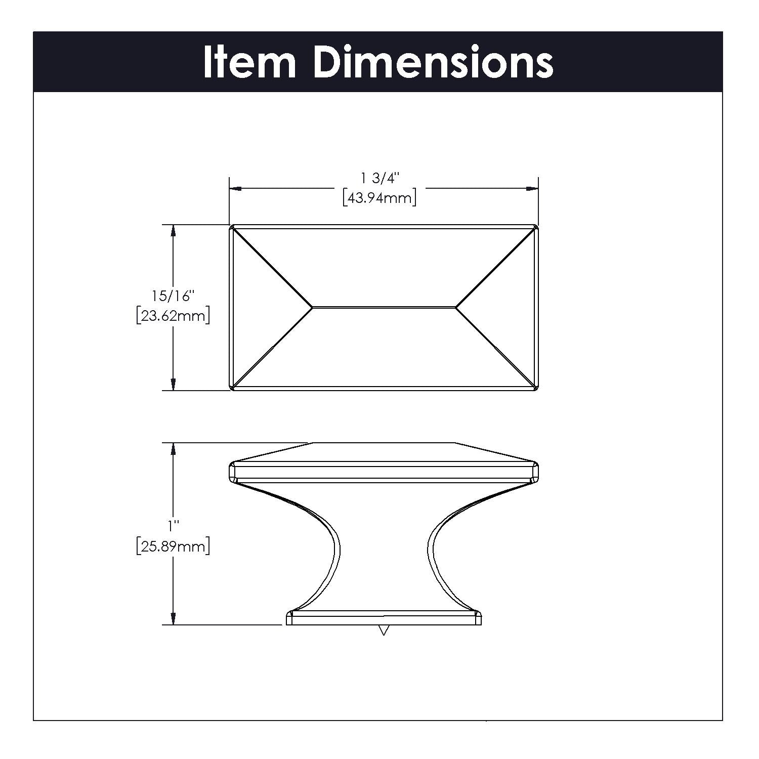 Hickory P2151, 1-3/4 Inch x 15/16 Inch Bungalow Knob