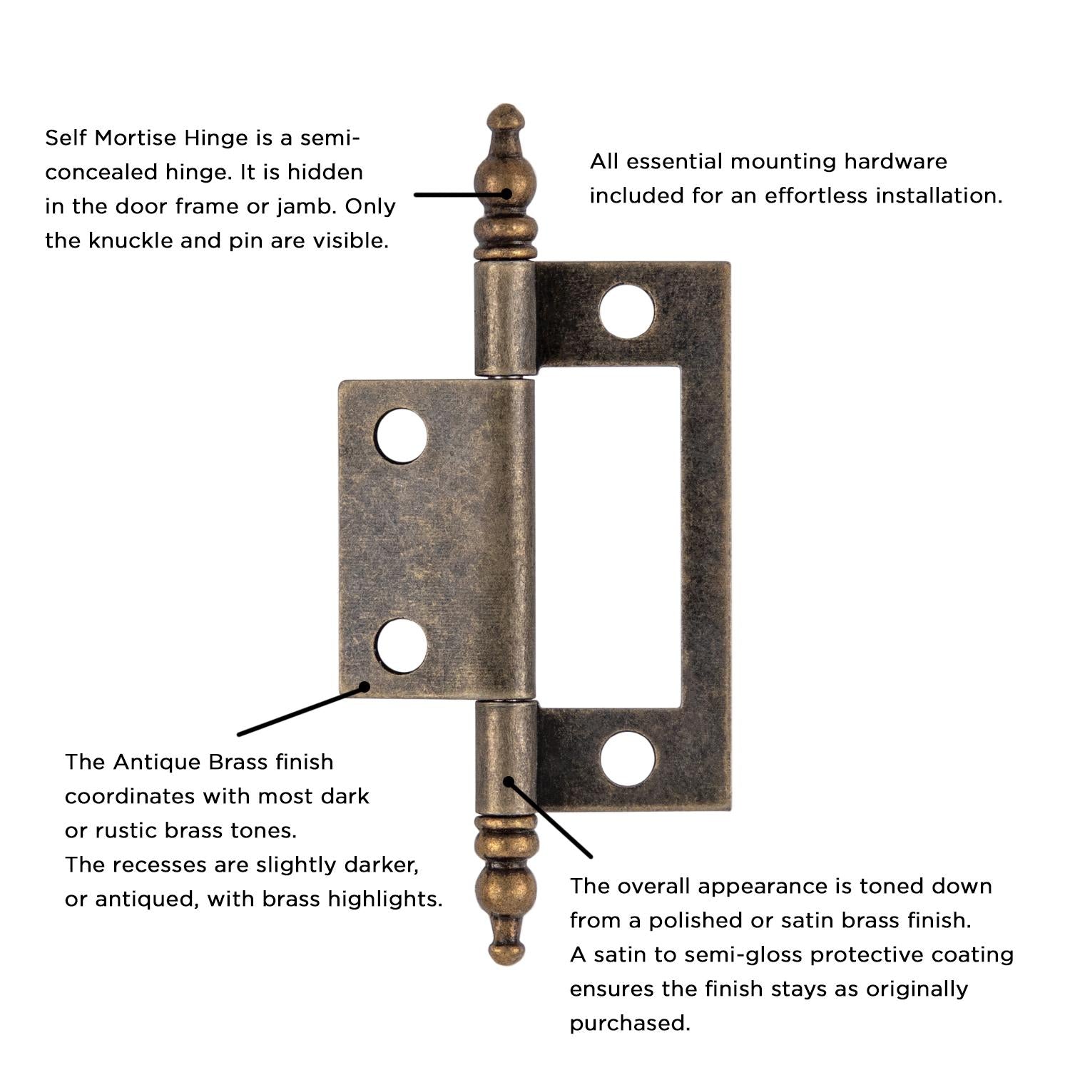 Hickory P8294, Self Mortise Hinge