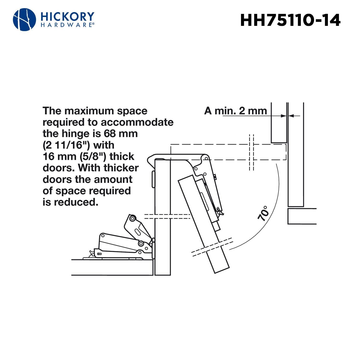 Hickory HH75110, Concealed Self-Closing Hinges