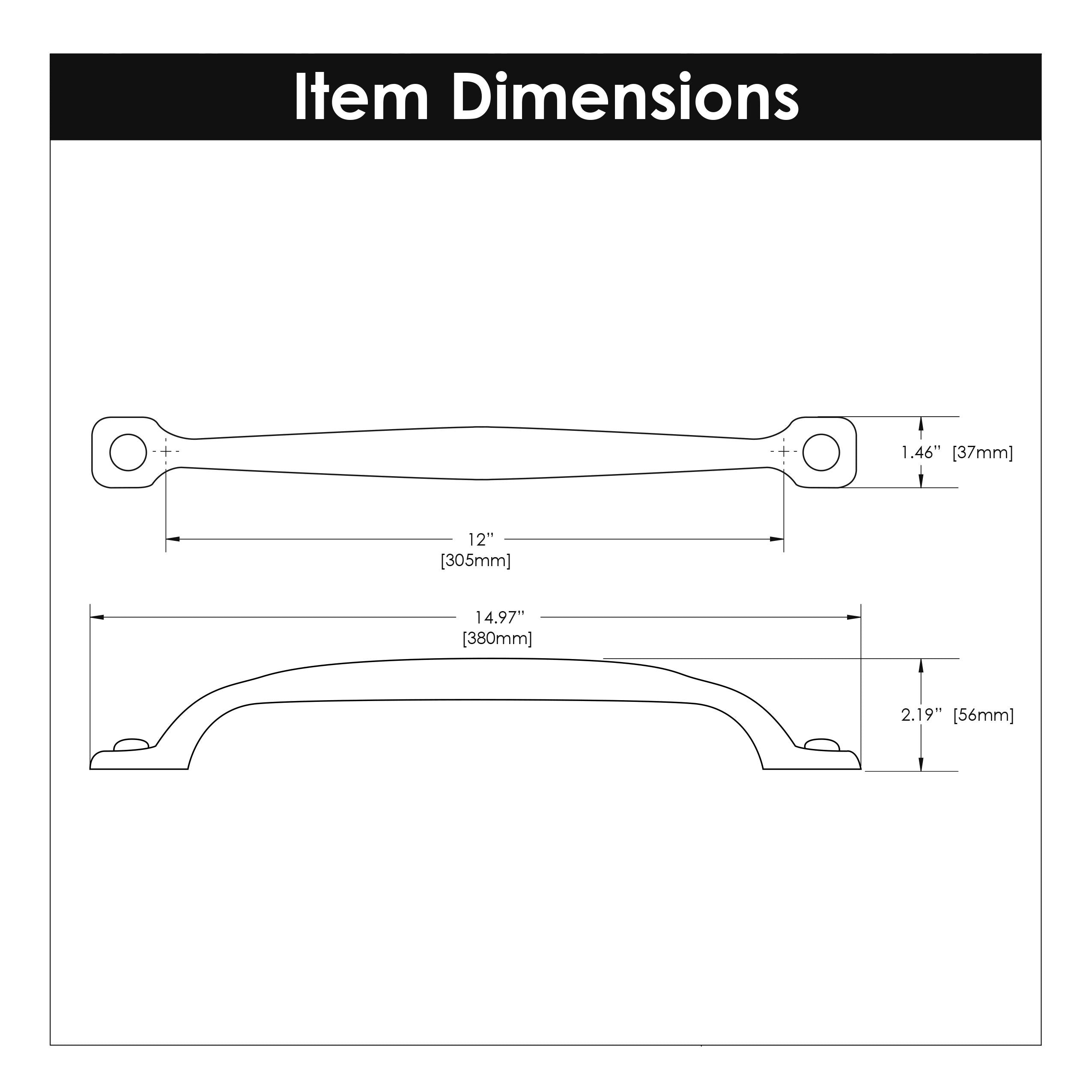 Hickory P3005, 12 Inch Center to Center Refined Rustic Appliance Pull