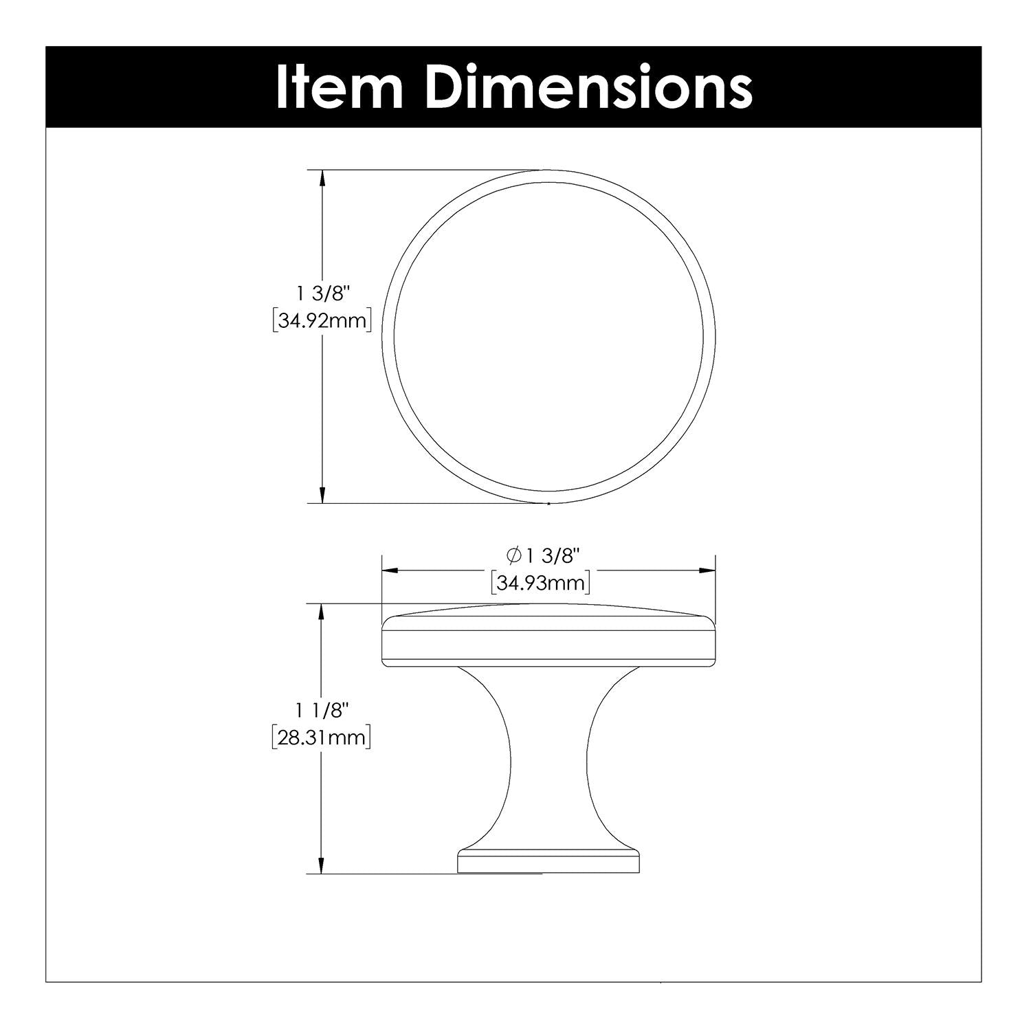 Hickory H076698, 1-3/8 Inch Diameter Forge Knob