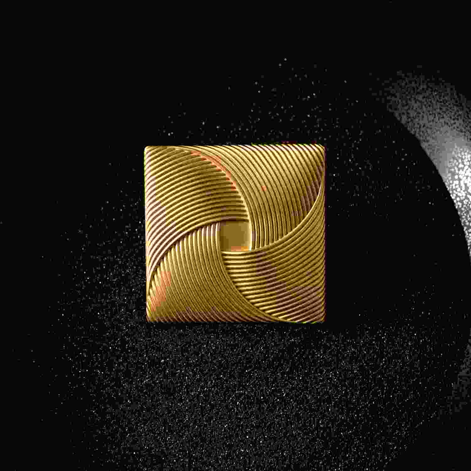 3-1/2 Inch Square Bijou Tempest Square Knob