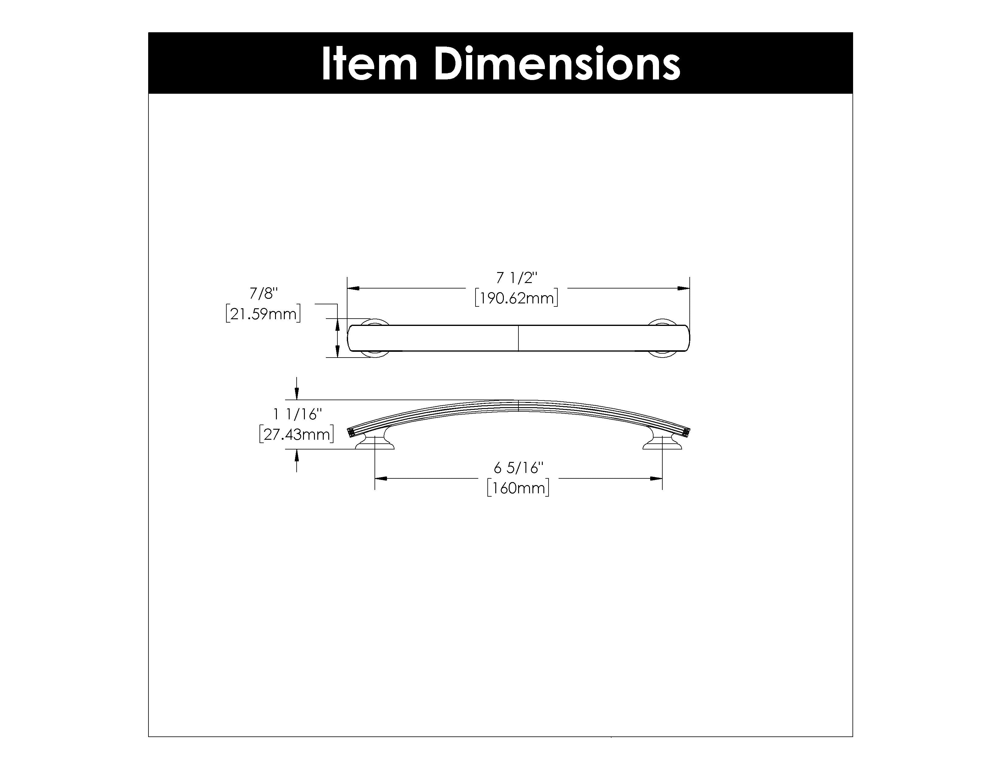 Hickory P2156, 6-5/16 Inch (160mm) American Diner Pull