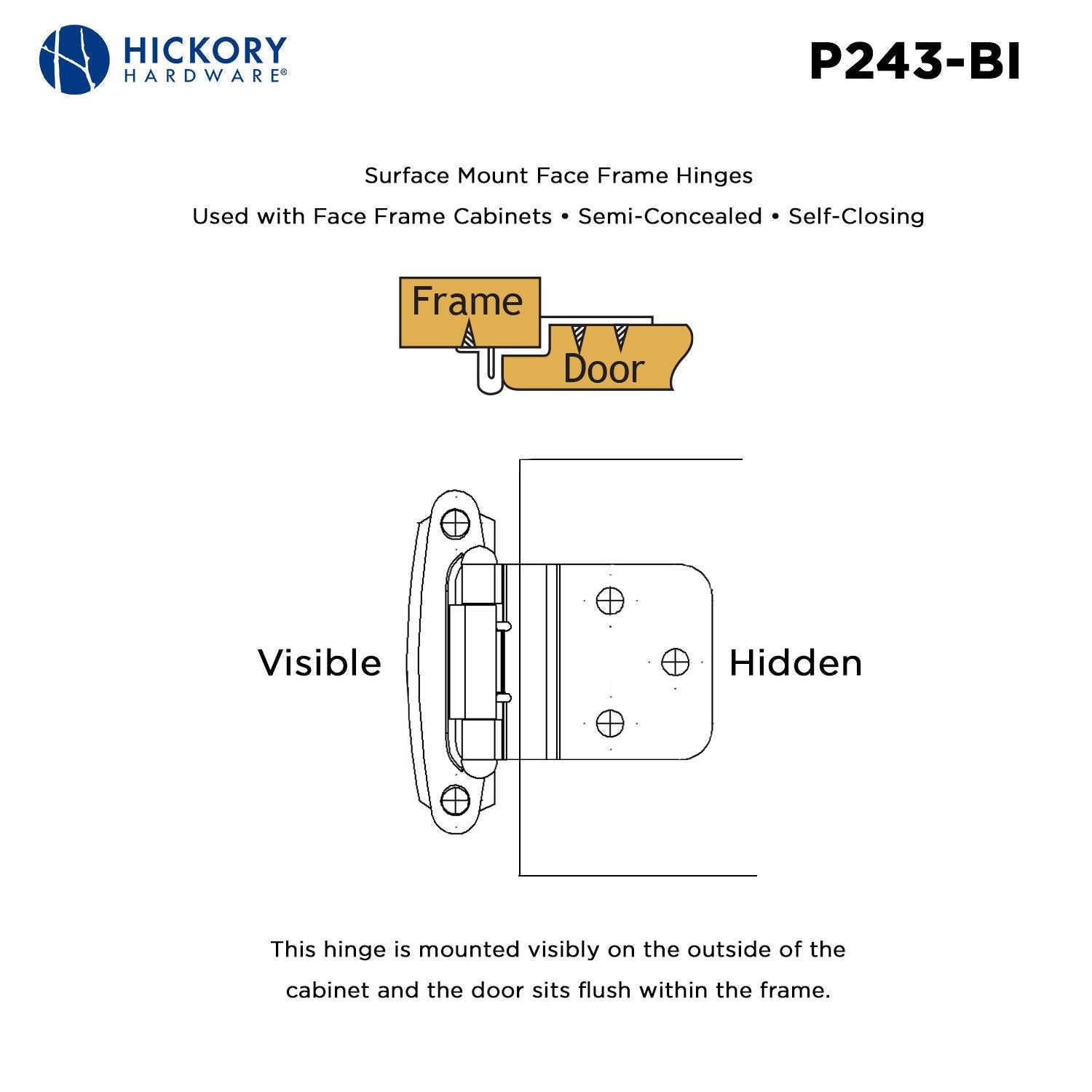 Hickory P243, Surface Self-Closing Hinge