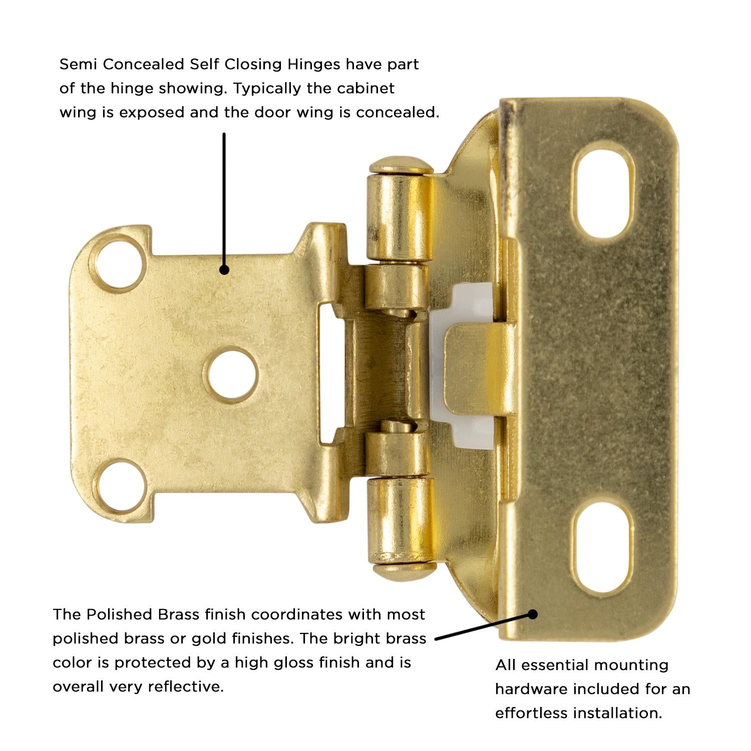 Hickory P2710F, Self-Closing Semi-Concealed Hinge