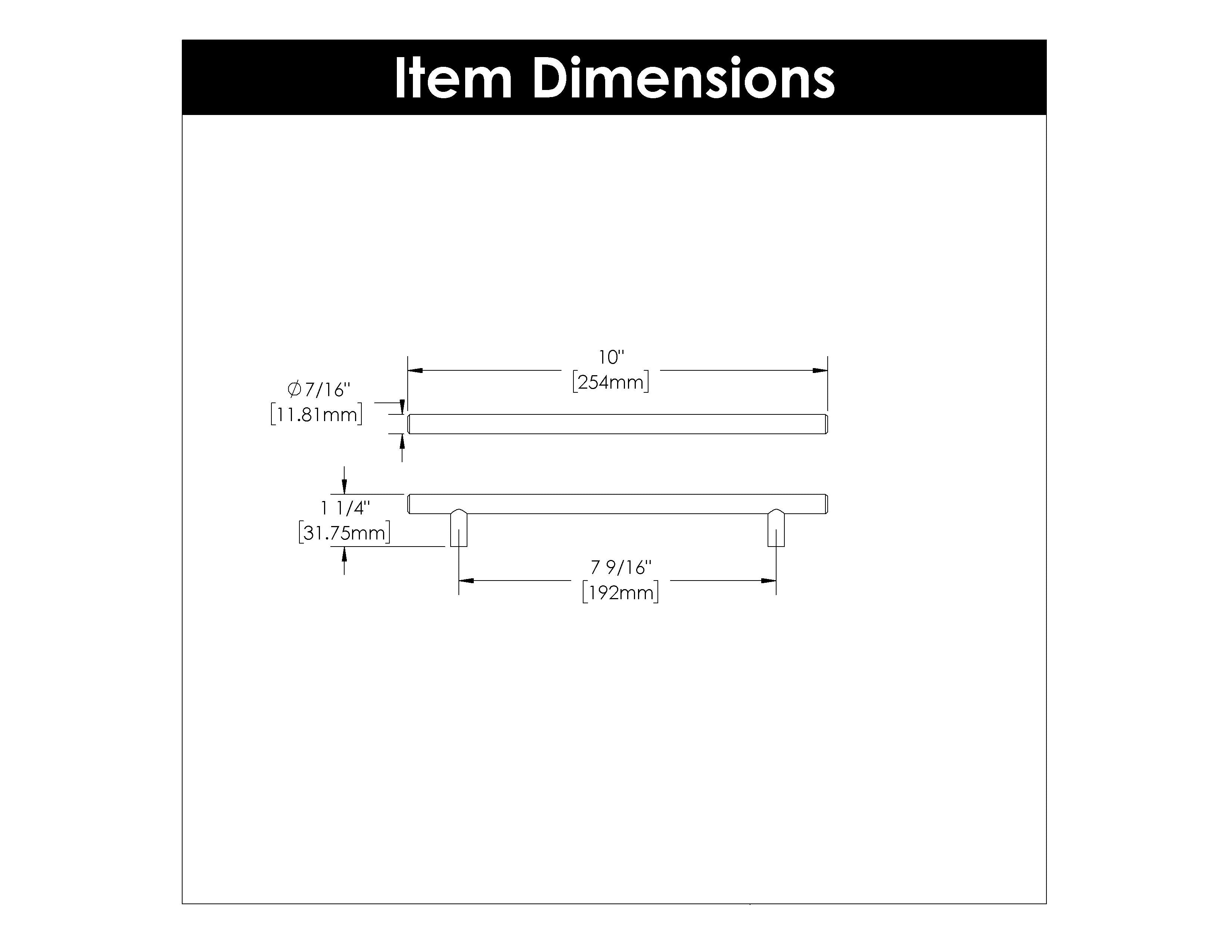 Hickory HH075597, 7-9/16 Inch (192mm) Bar Pulls Pull