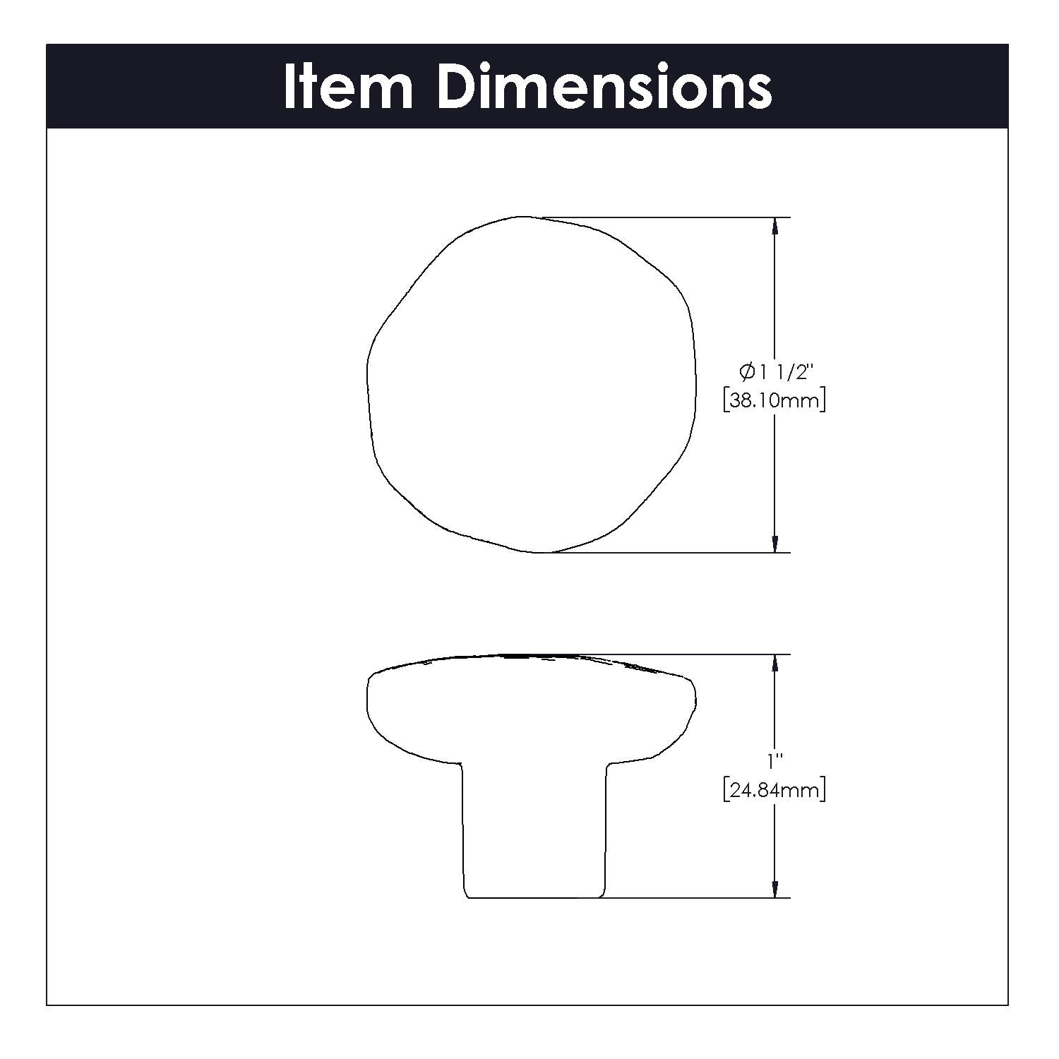 Hickory P2182, 1-1/2 Inch Diameter Carbonite Knob