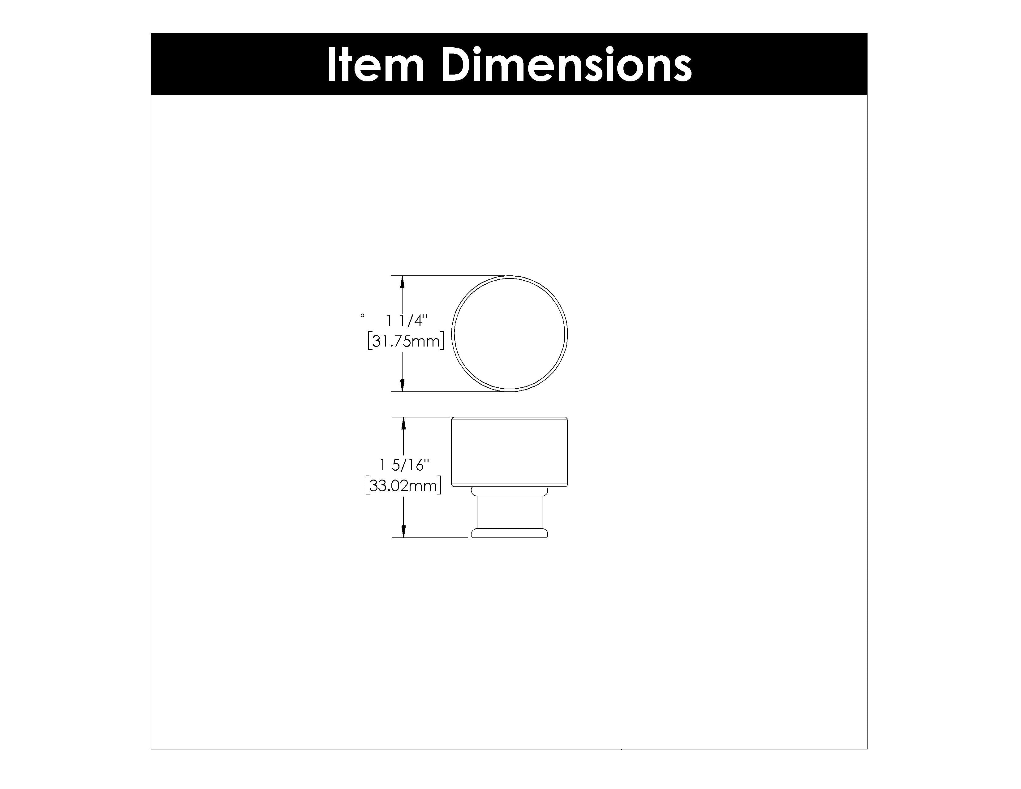 Hickory P3709, 1-1/4 Inch Diameter Midway Knob