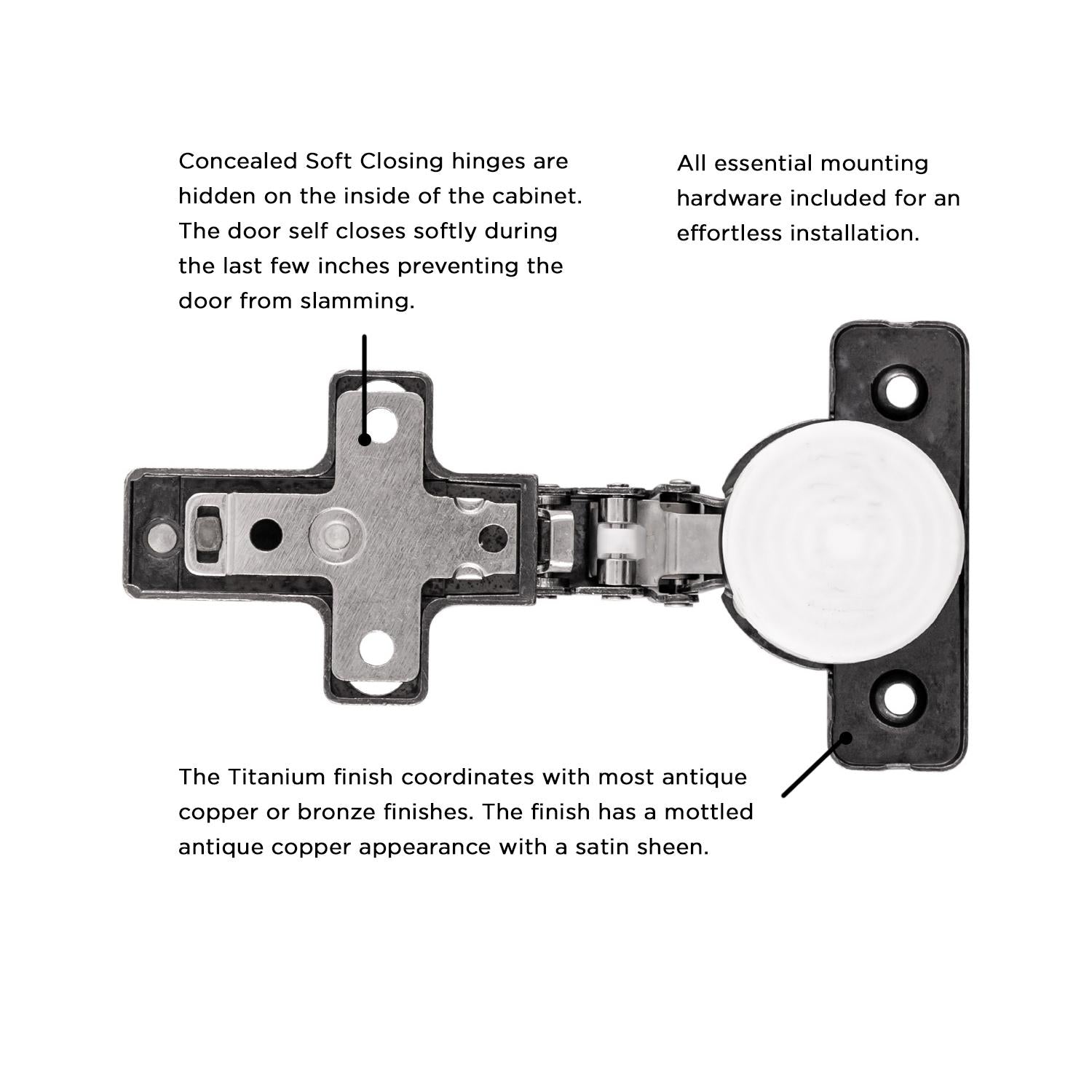 Hickory HH74723, Concealed Soft Close Hinges
