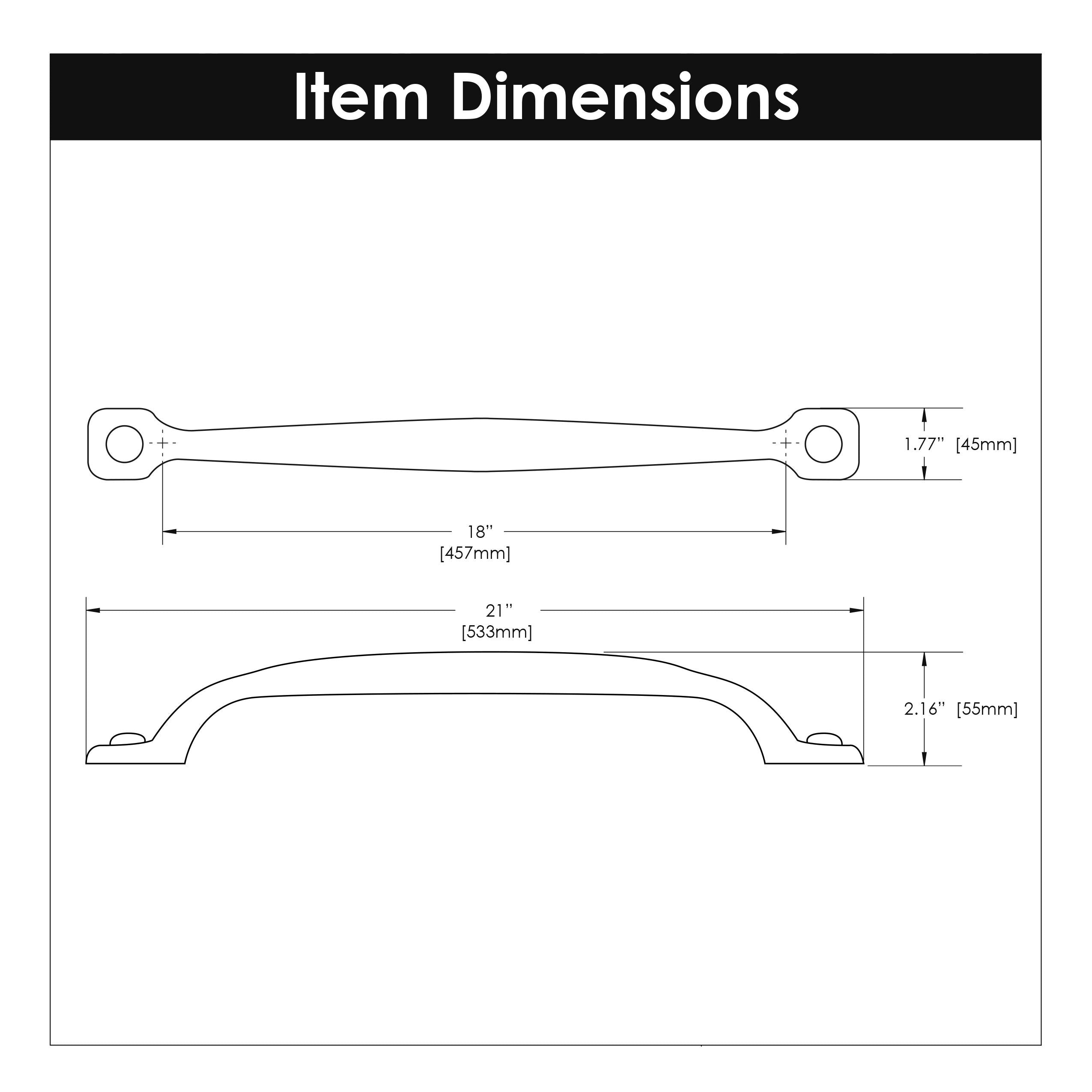Hickory P2999, 18 Inch Center to Center Refined Rustic Appliance Pull