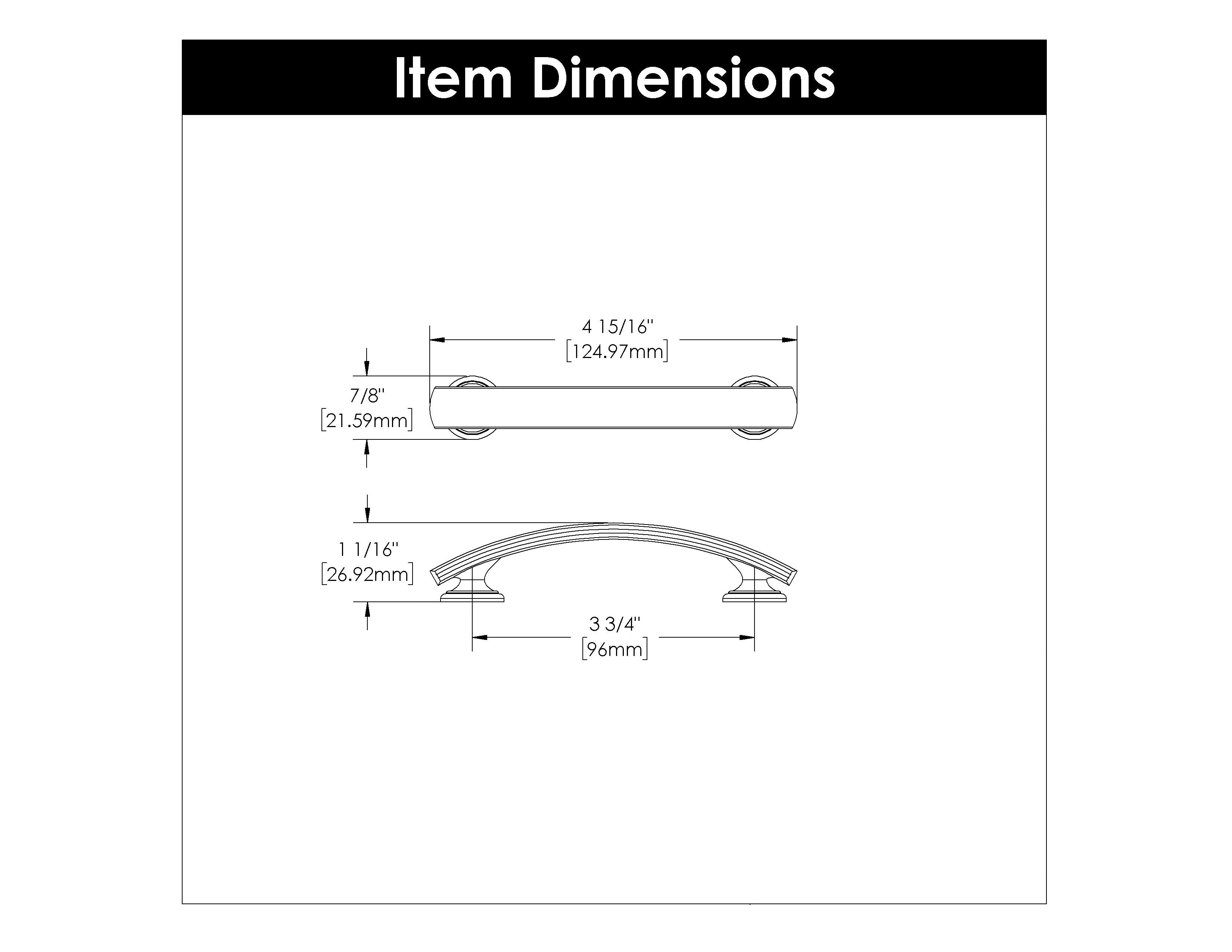 Hickory P2141, 3-3/4 Inch (96mm) American Diner Pull