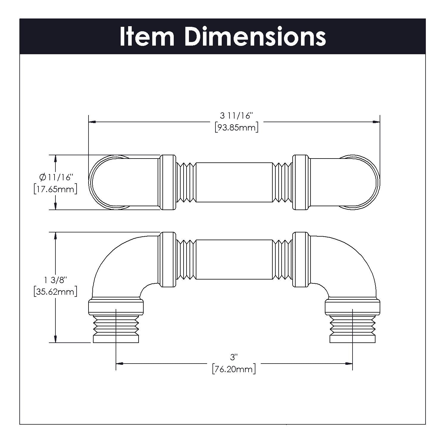 Hickory HH076013, 3 InchPipeline Pull