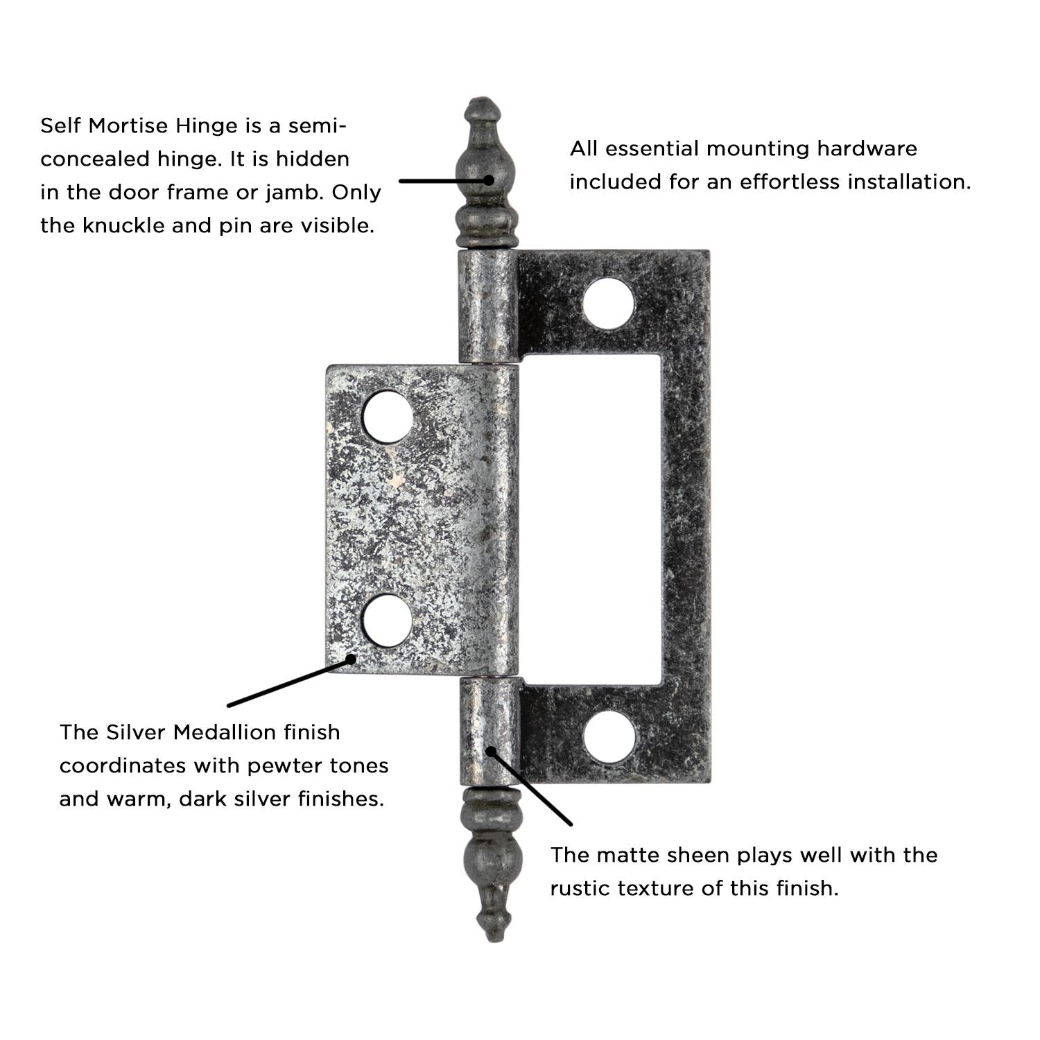 Hickory P8294, Self Mortise Hinge