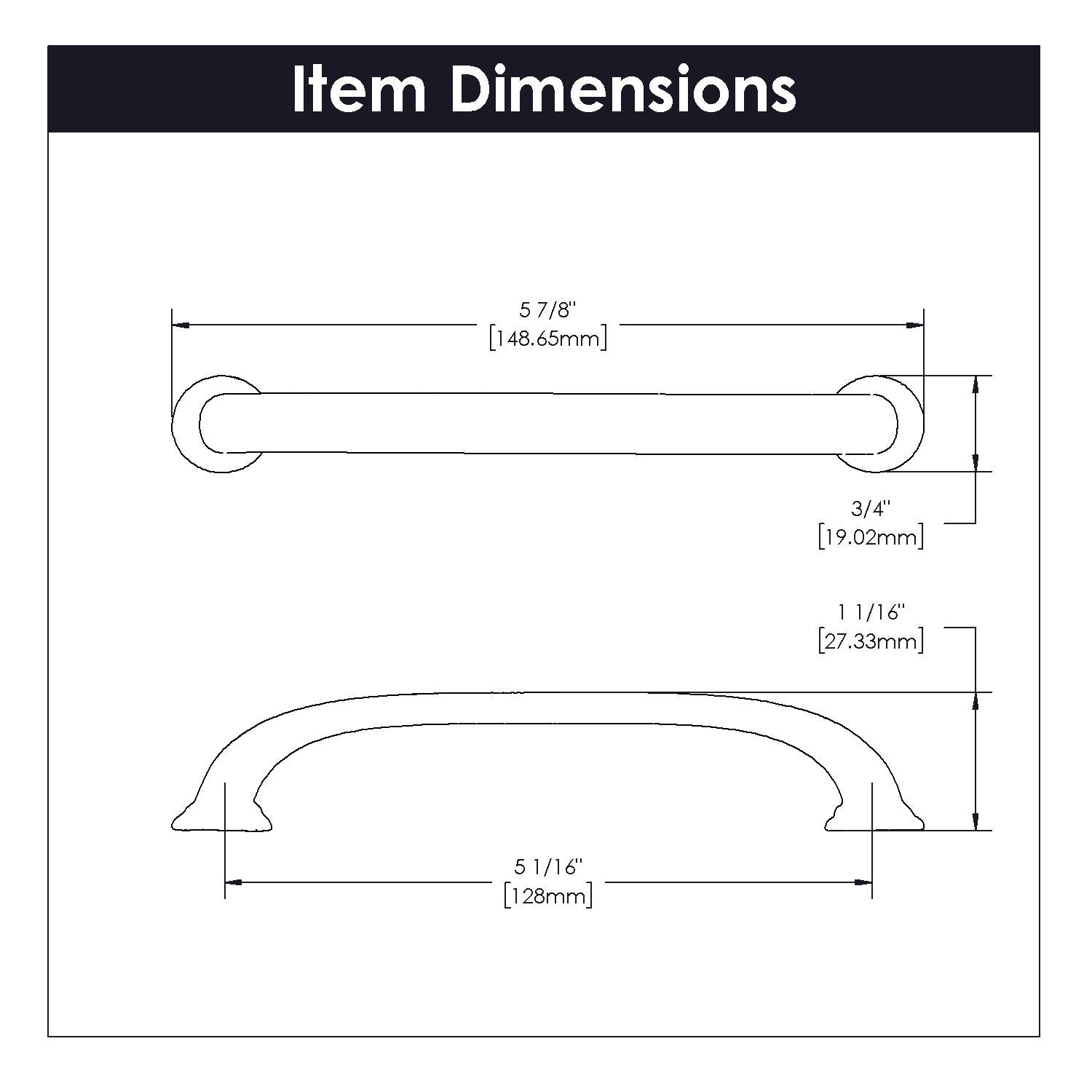 Hickory P2282, 5-1/16 Inch (128mm) Zephyr Pull