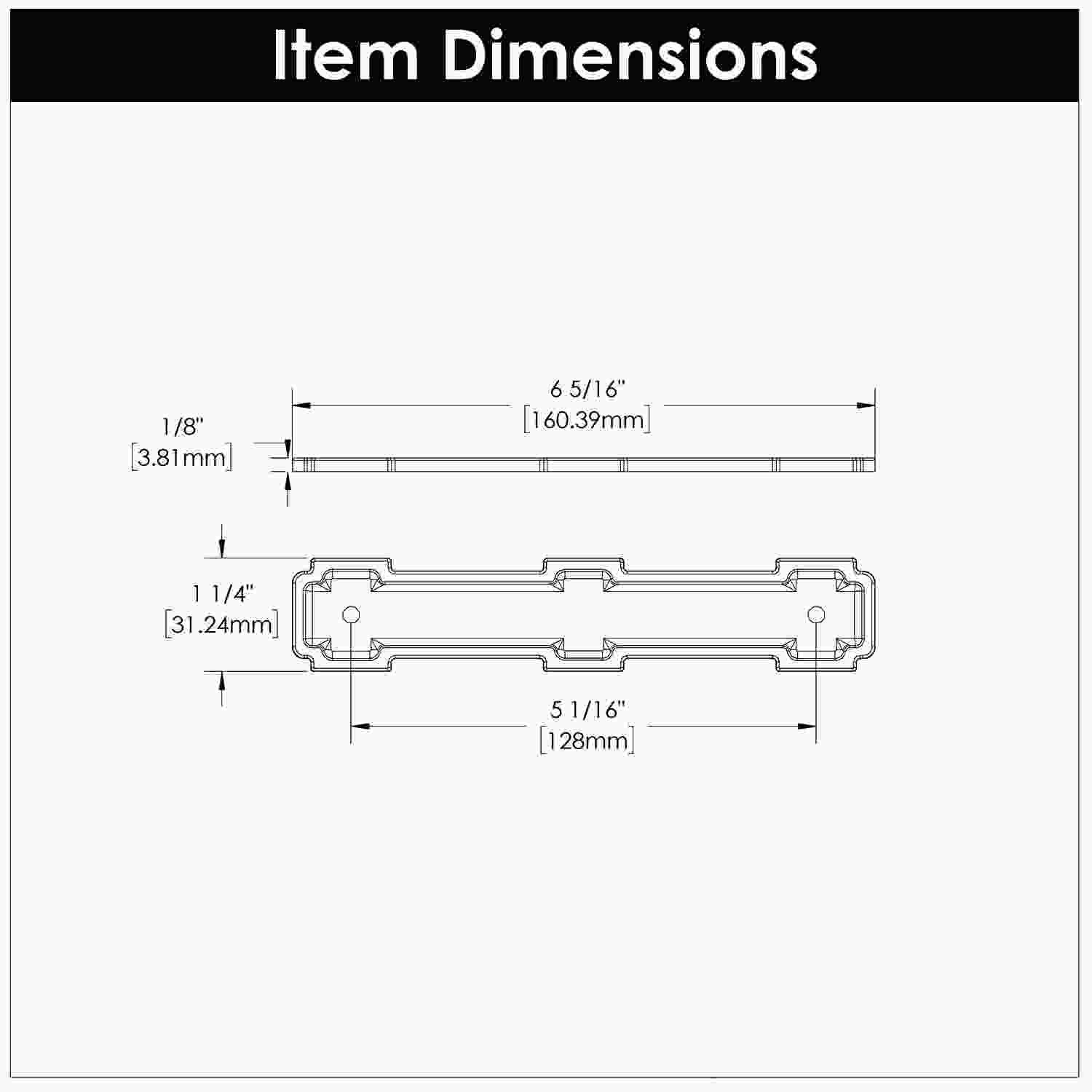 5-1/16 Inch (128mm) Center to Center Coventry Pull Backplate