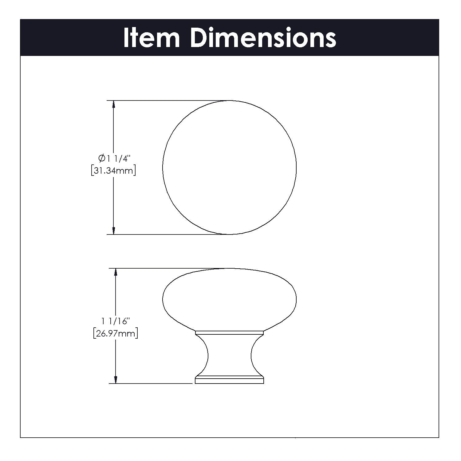 Hickory P771, 1-1/4 Inch Diameter Cottage Knob