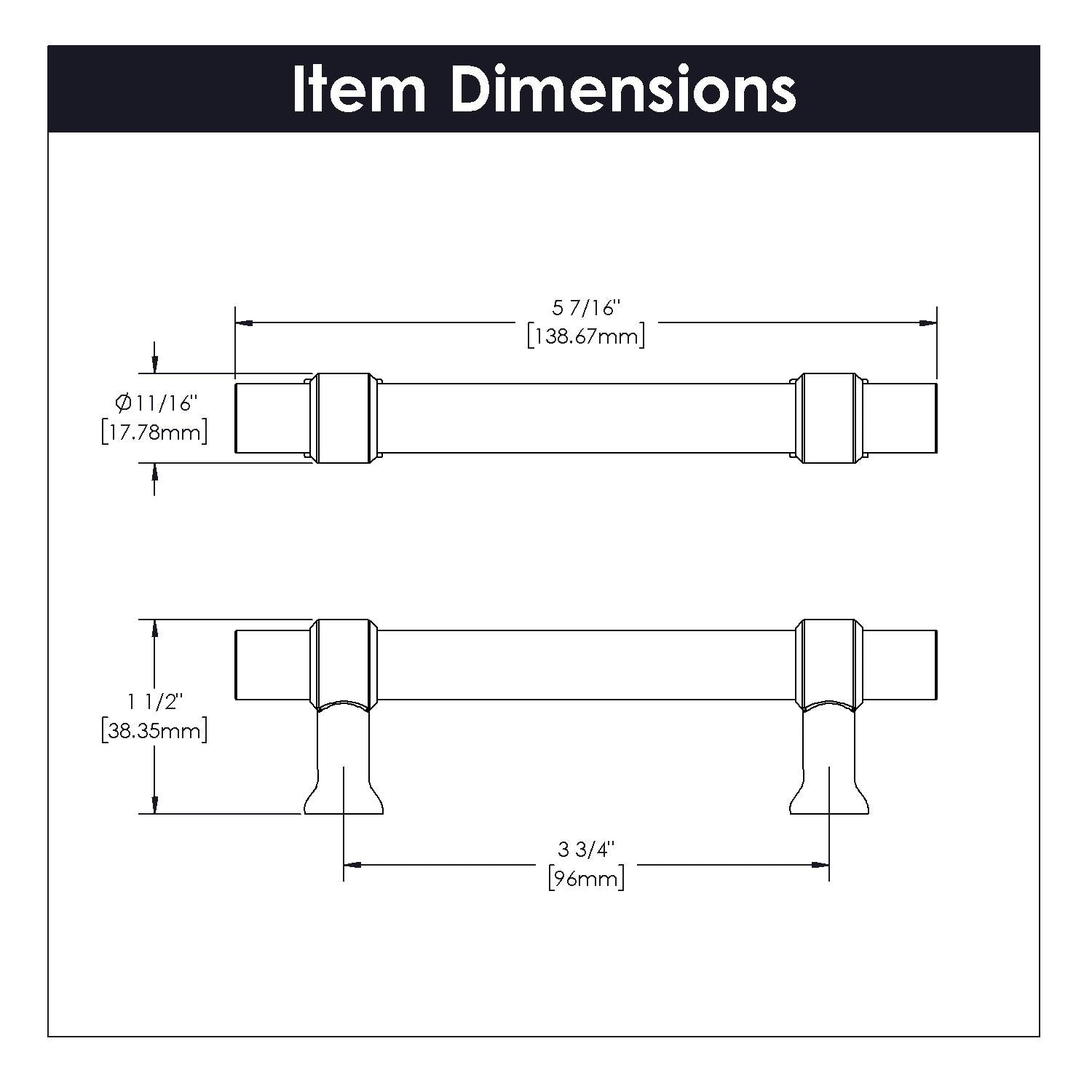 Hickory H079518, 3-3/4 Inch (96mm) Crystal Palace Pull