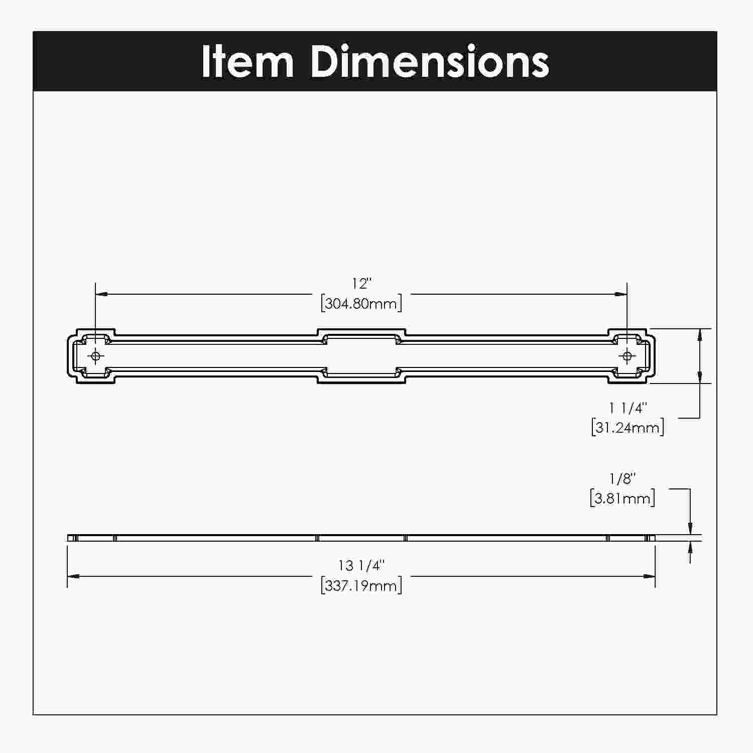 12 Inch Center to Center Coventry Pull Backplate