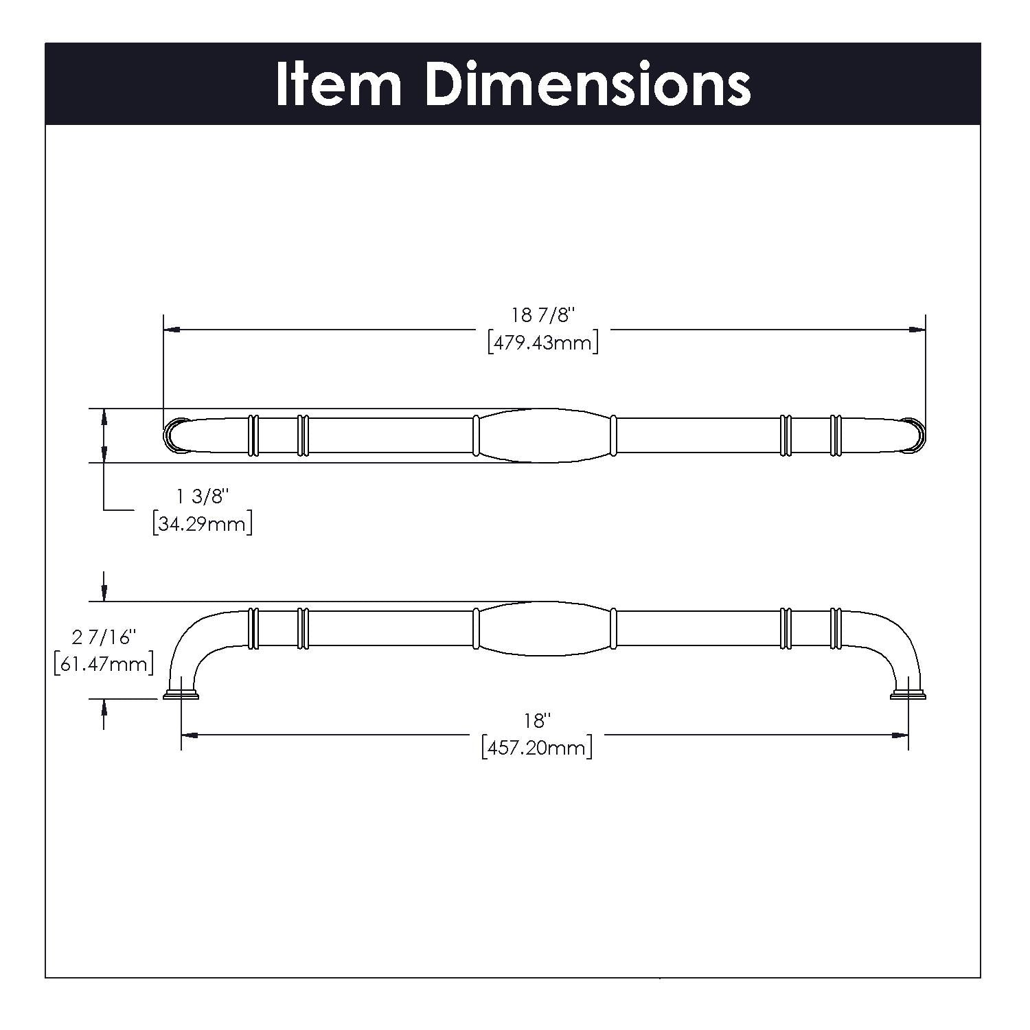 Hickory K50, 18 Inch Center to Center Williamsburg Appliance Pull