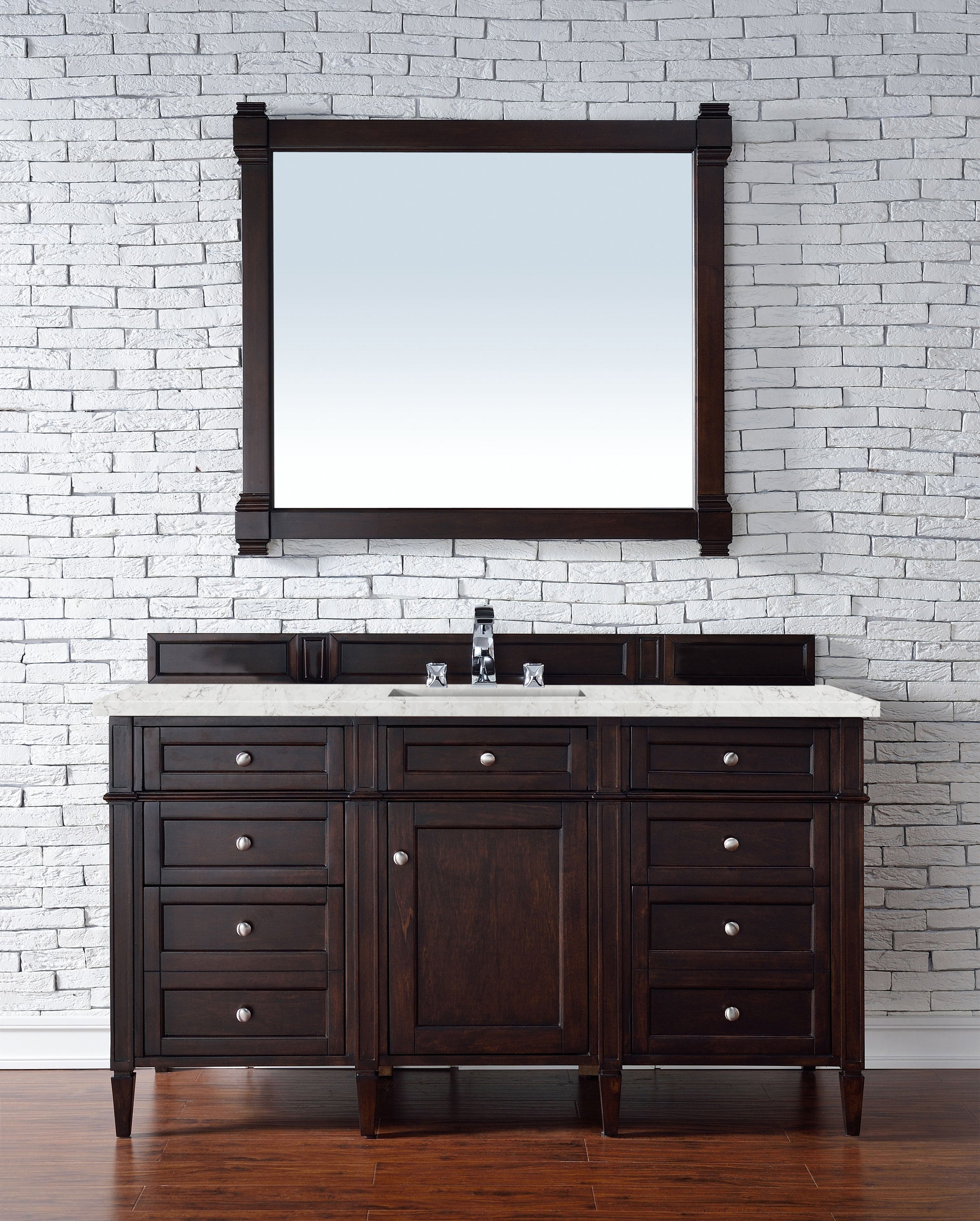 James Martin Brittany 60" Single Vanity in Burnished Mahogany with 3cm Countertop