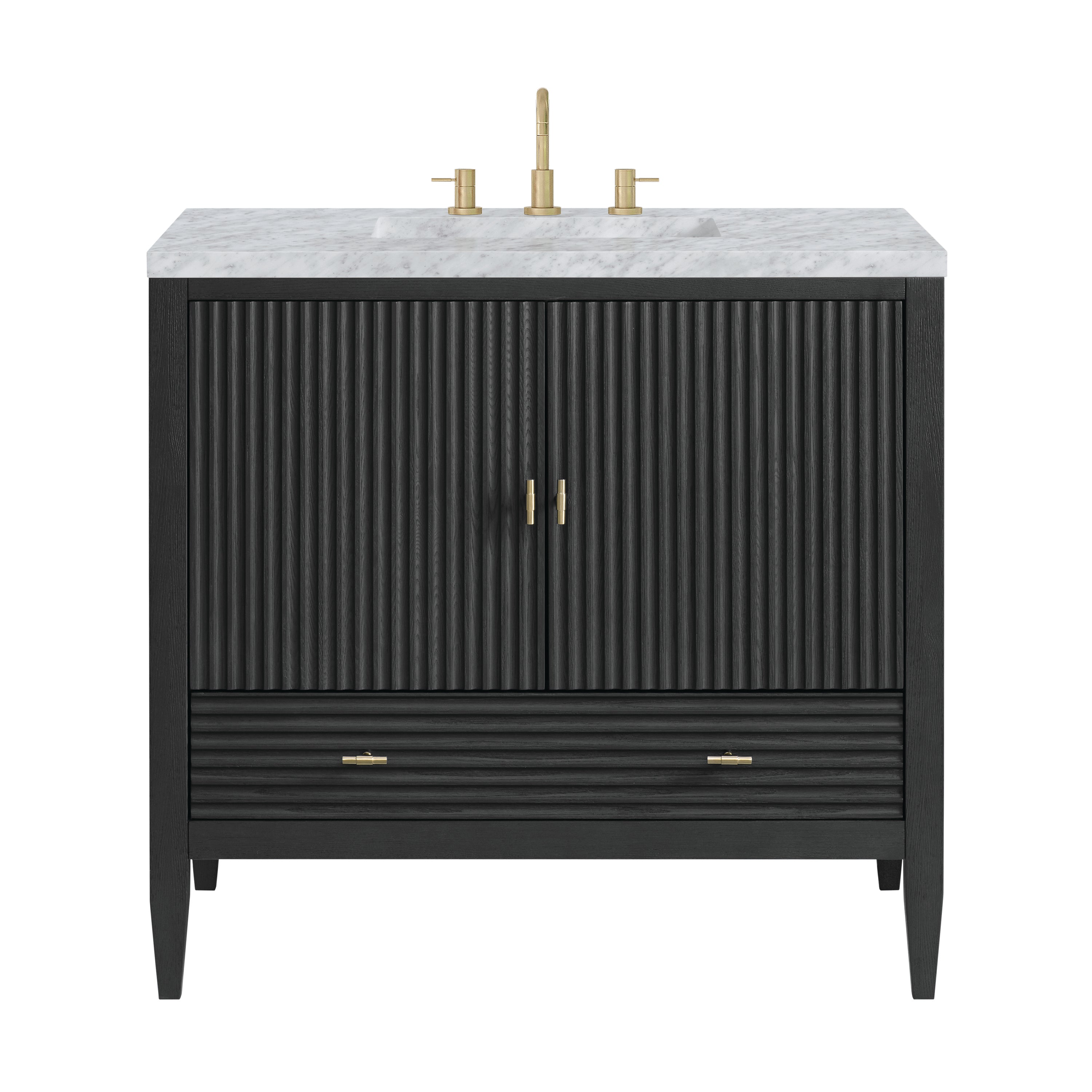 James Martin Myrrin 36" Vanity in Carbon Oak with 3cm Countertop