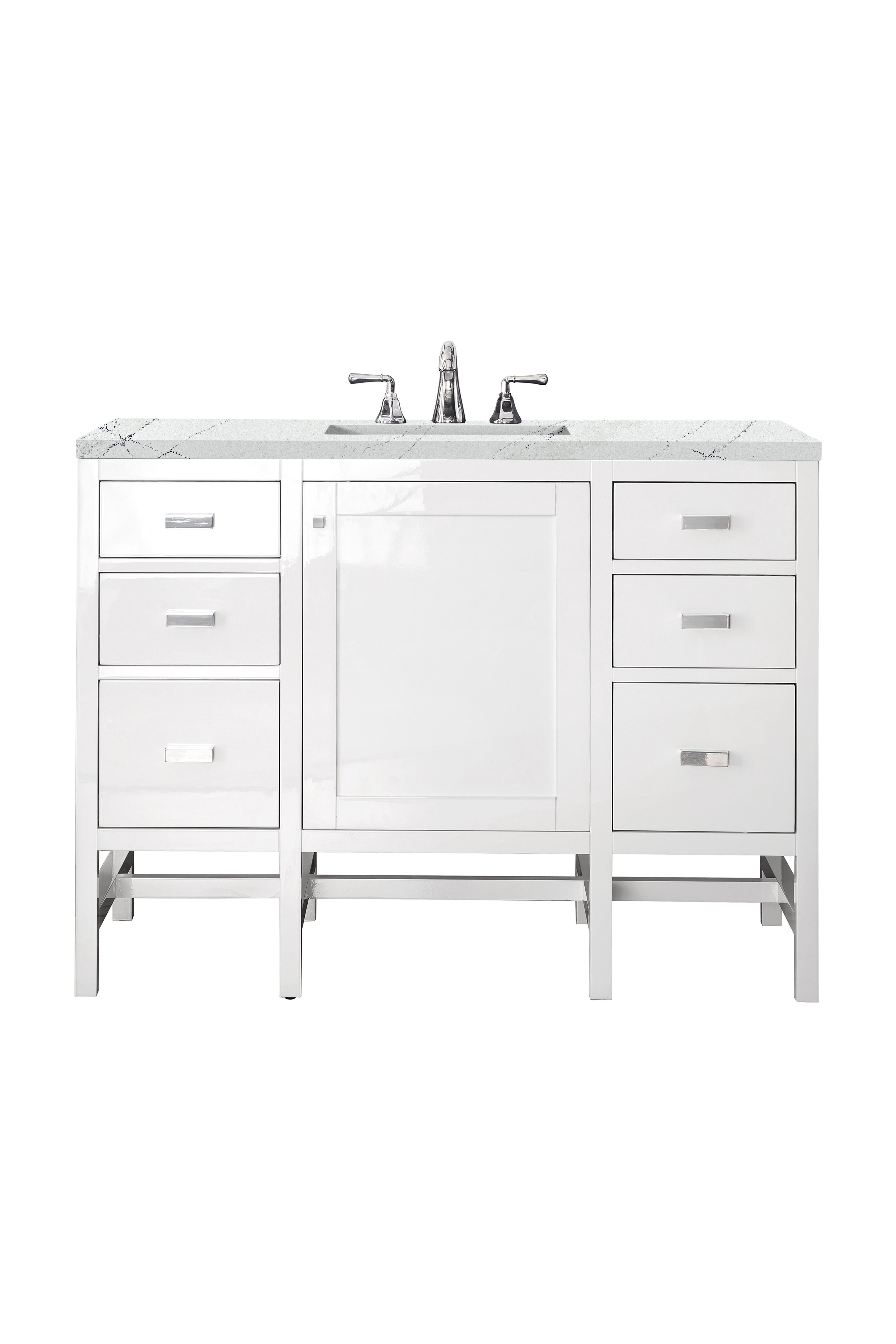 James Martin Addison 48" Single Vanity in Glossy White with 3cm Countertop
