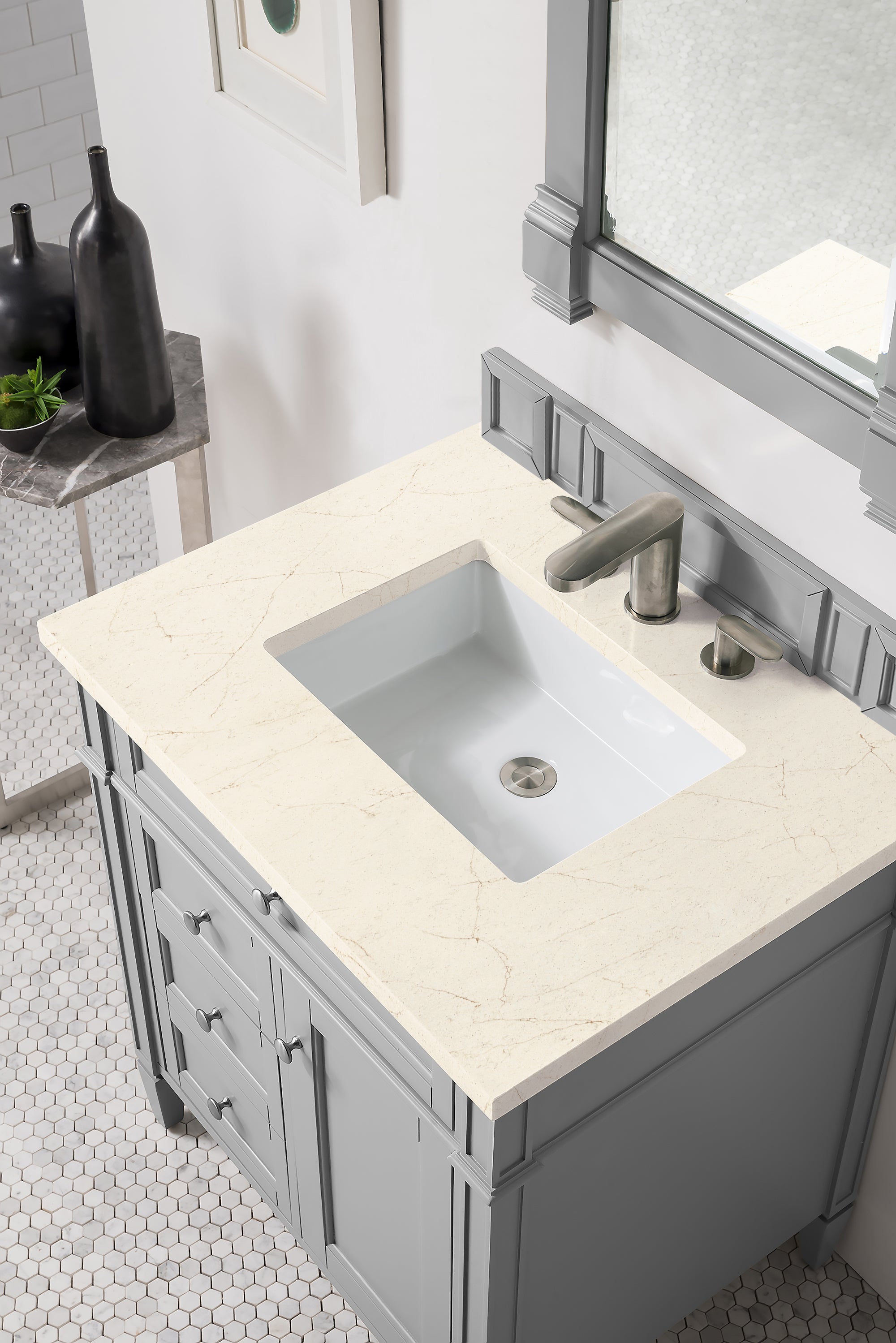 James Martin Brittany 30" Single Vanity in Urban Gray with 3cm Countertop