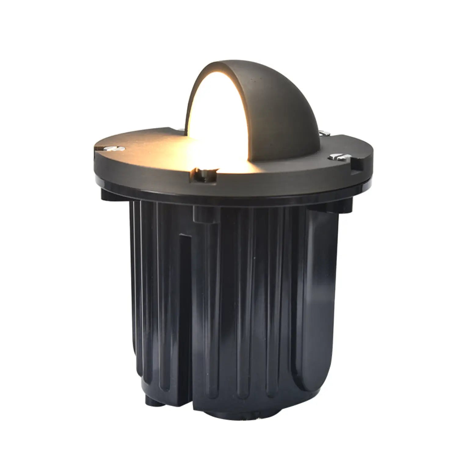 In-Ground Pathway Light with Brass-PVC Housing and Domed Half Lid for MR16 Bulbs