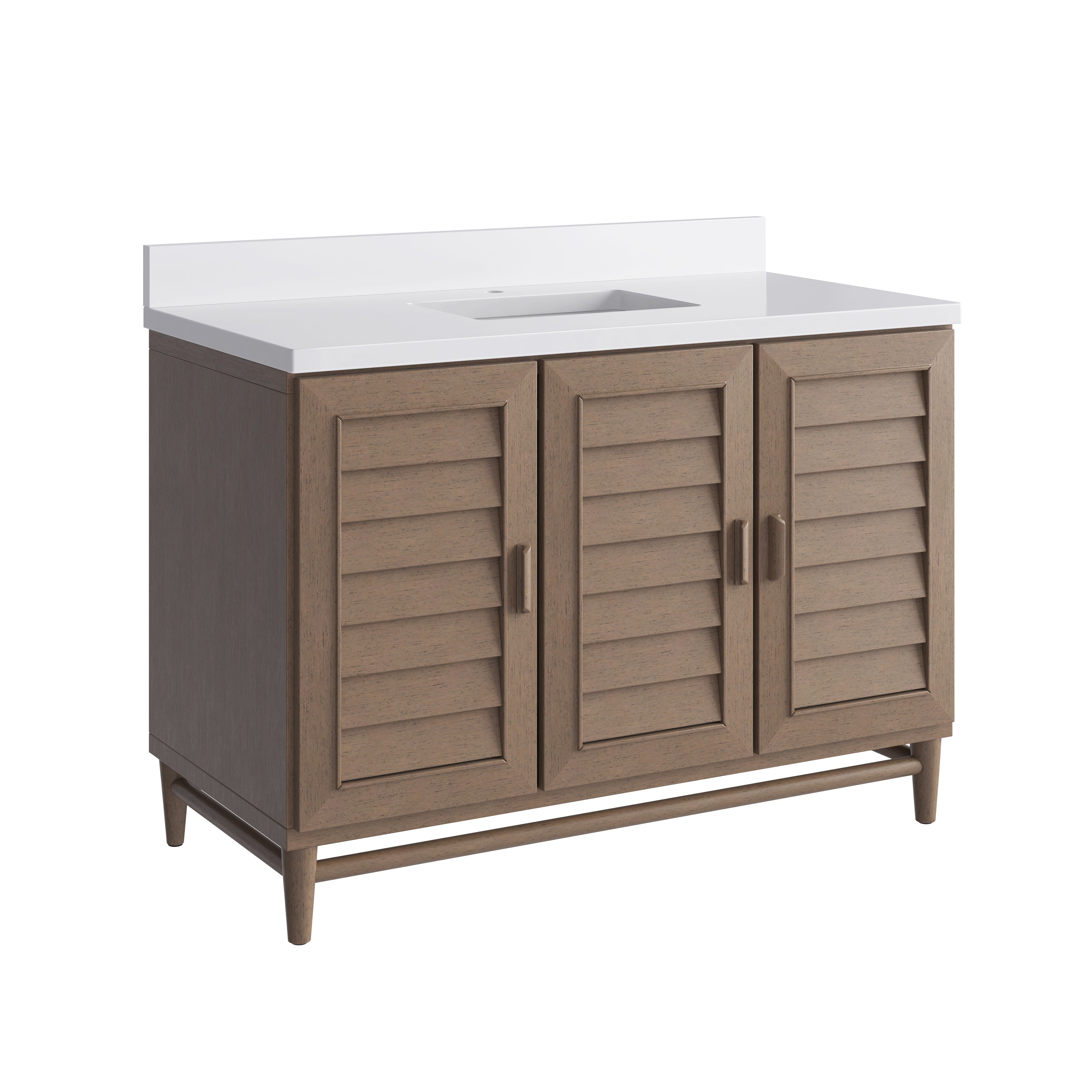 James Martin Portland 48" Single Vanity in Whitewashed Walnut with 3cm Countertop