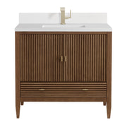James Martin Myrrin 36" Vanity in Mid Century Walnut with 3cm Countertop