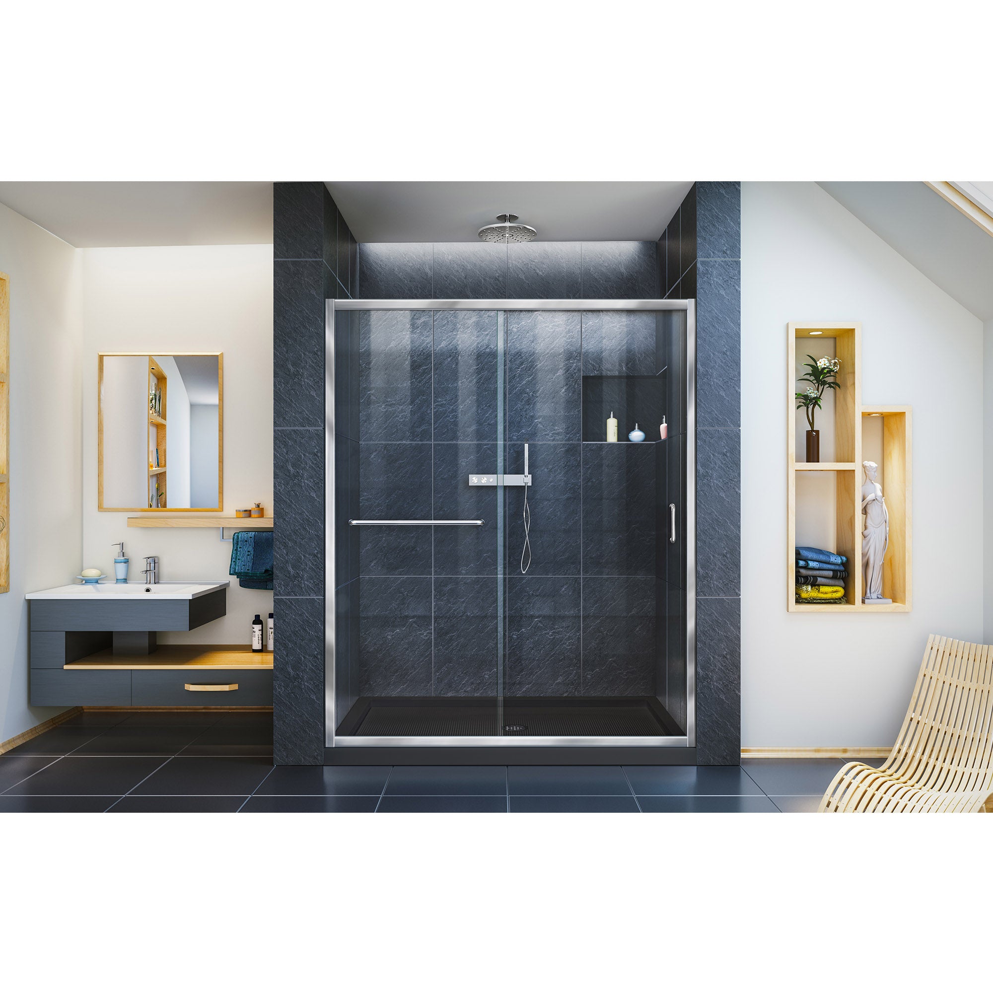DreamLine Infinity-Z 54" W Shower Door and Base