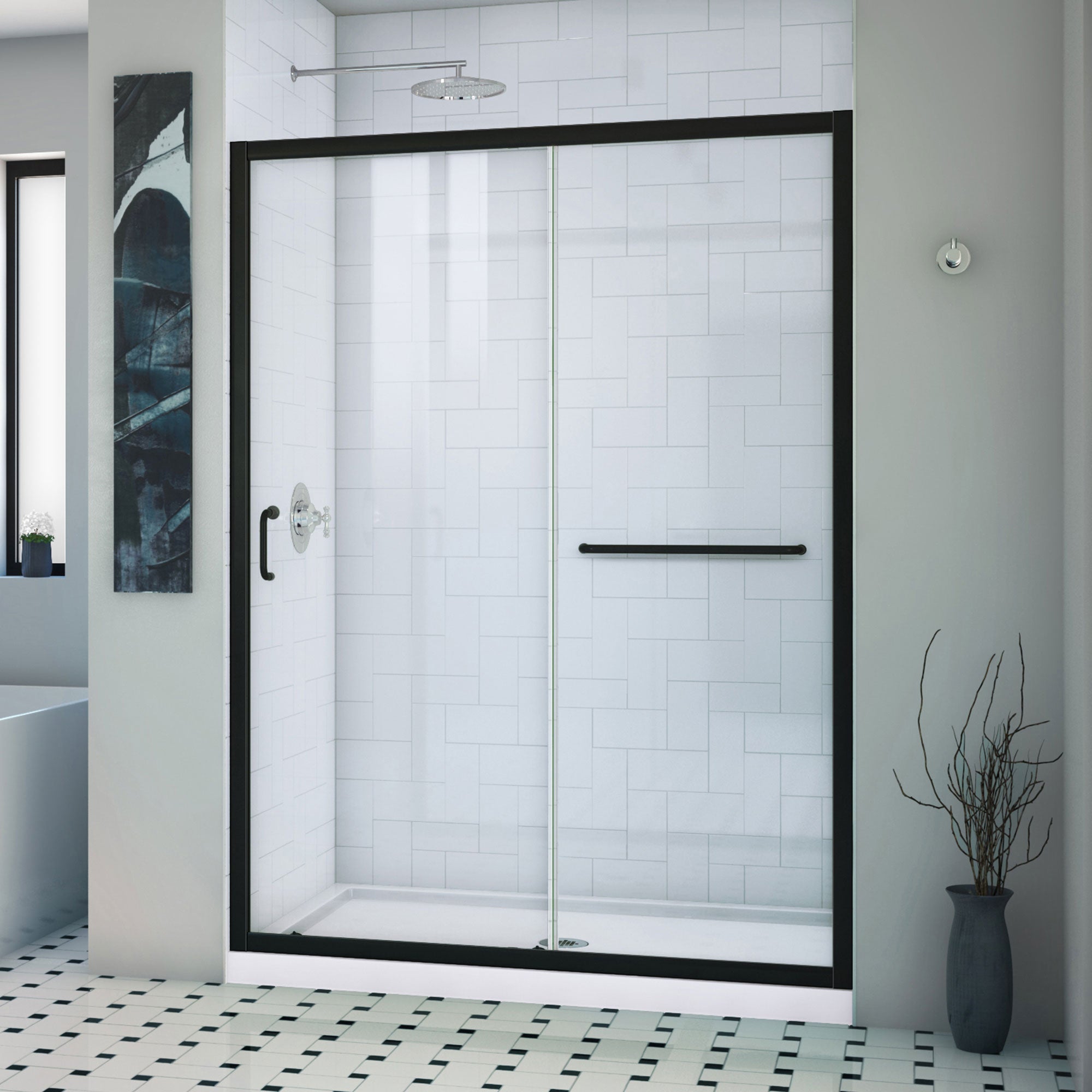 DreamLine Infinity-Z 54" W Shower Door and Base