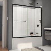DreamLine Infinity-Z 56 - 60 inch W x 60 inch H Semi-Frameless Sliding Tub Door with  Wall Kit