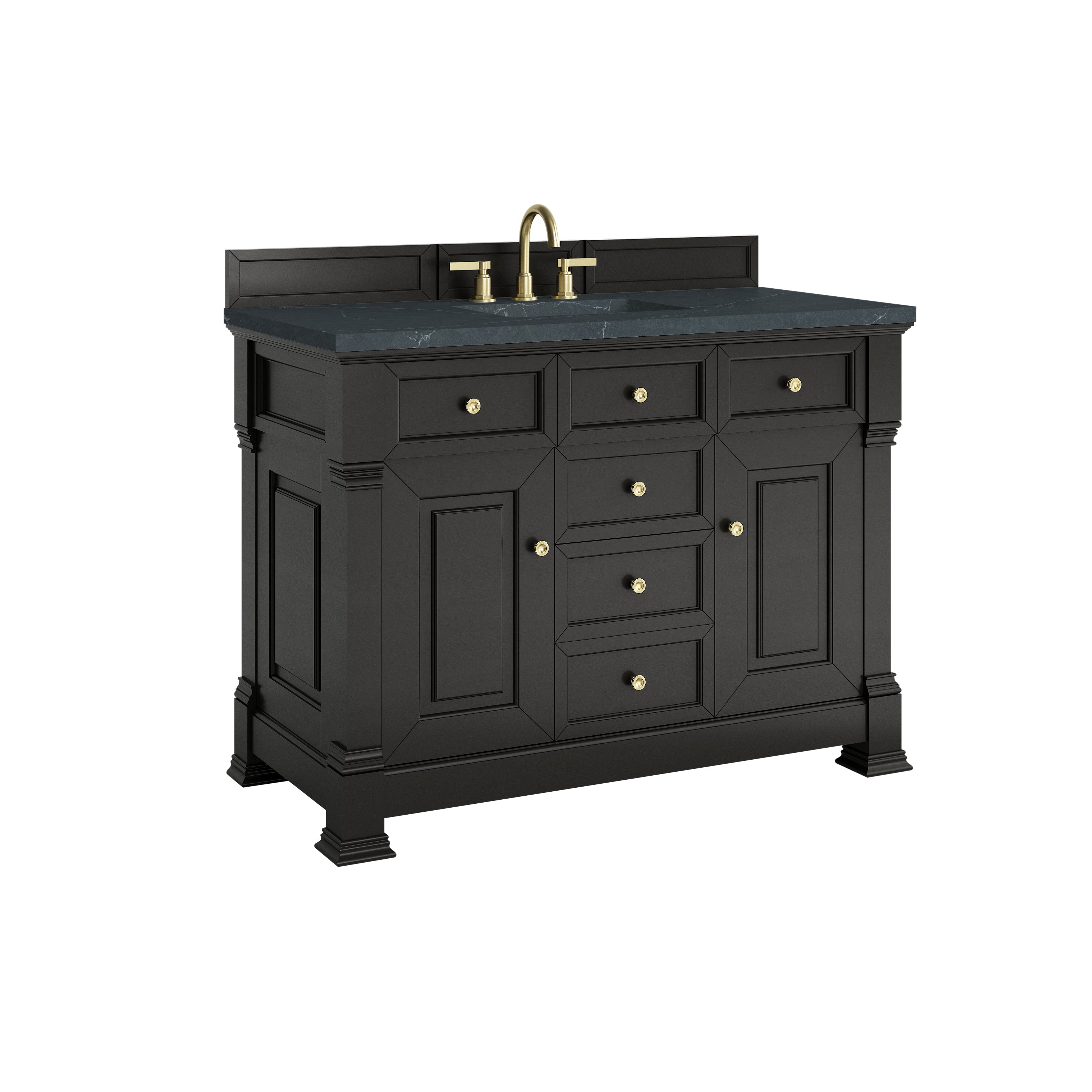 James Martin Brookfield 48" Single Vanity in Black Onyx with 3cm Countertop