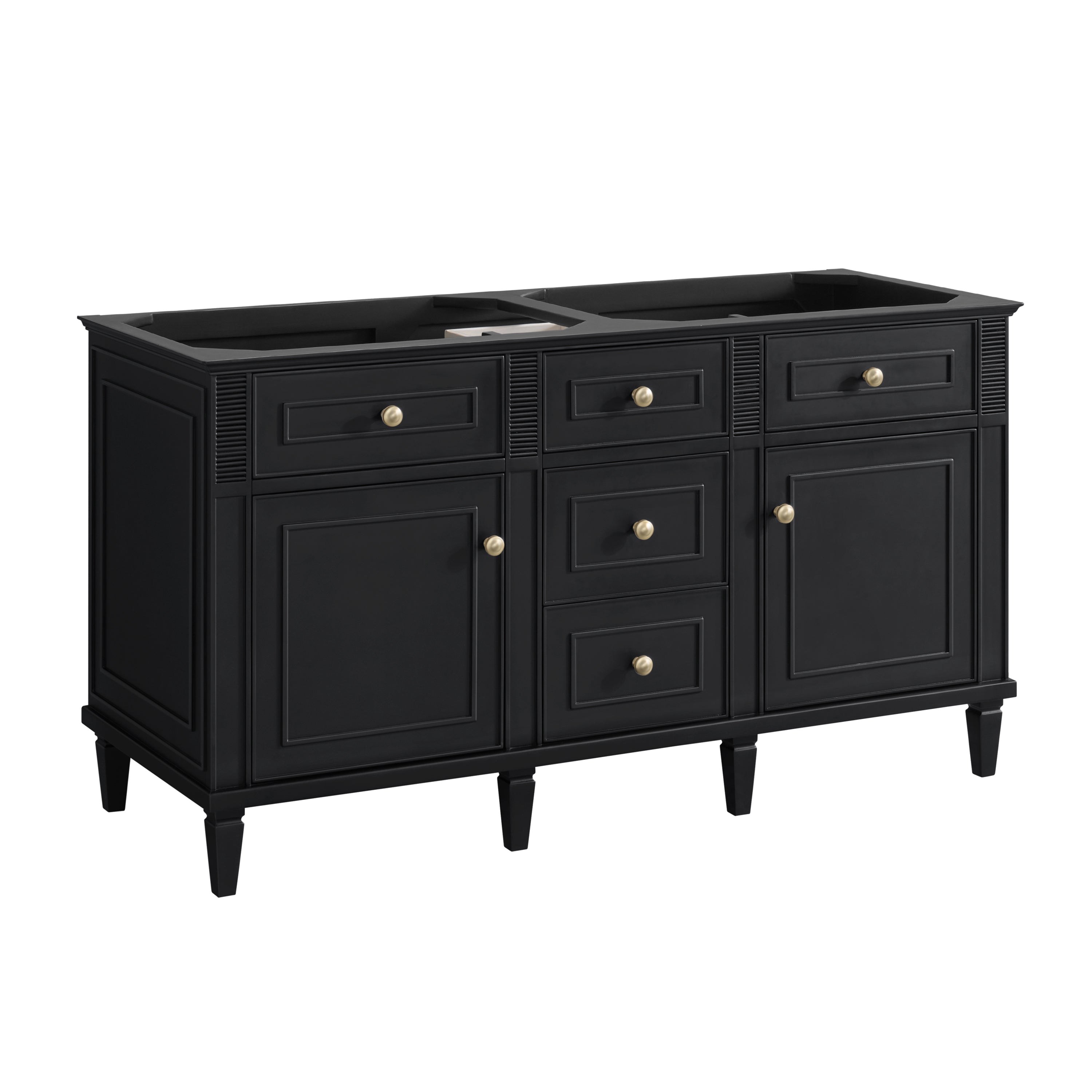 James Martin Lorelai 60" Double Vanity in Black Onyx with 3cm Countertop
