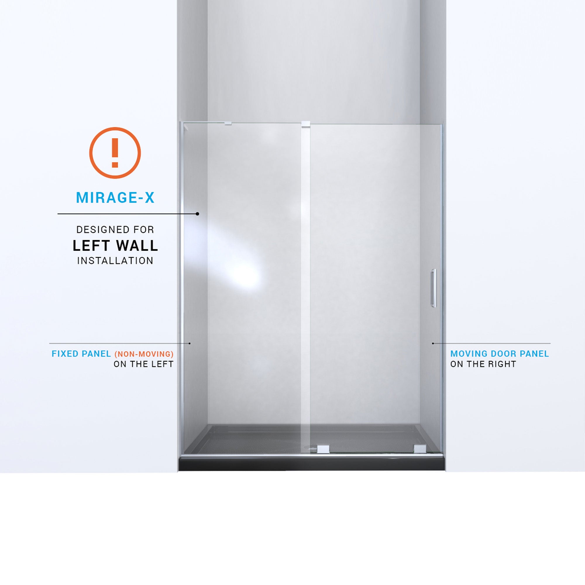 DreamLine Mirage-X 55 - 59" W Tub Door